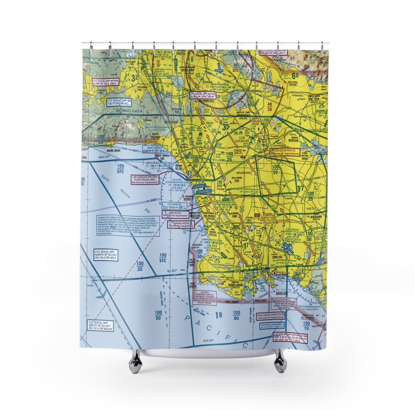 Aeronautical Chart shower curtain (KLAX/TAC)