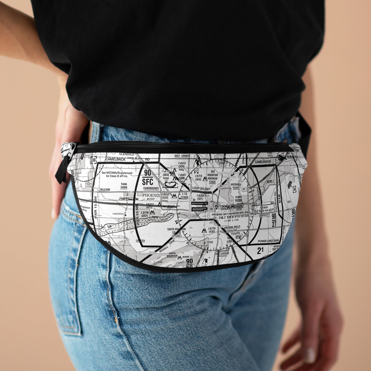 Phoenix TAC Chart fanny pack (b&w)