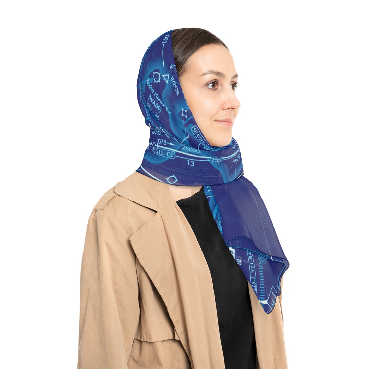 Enroute Low Altitude Chart (blue) poly scarf