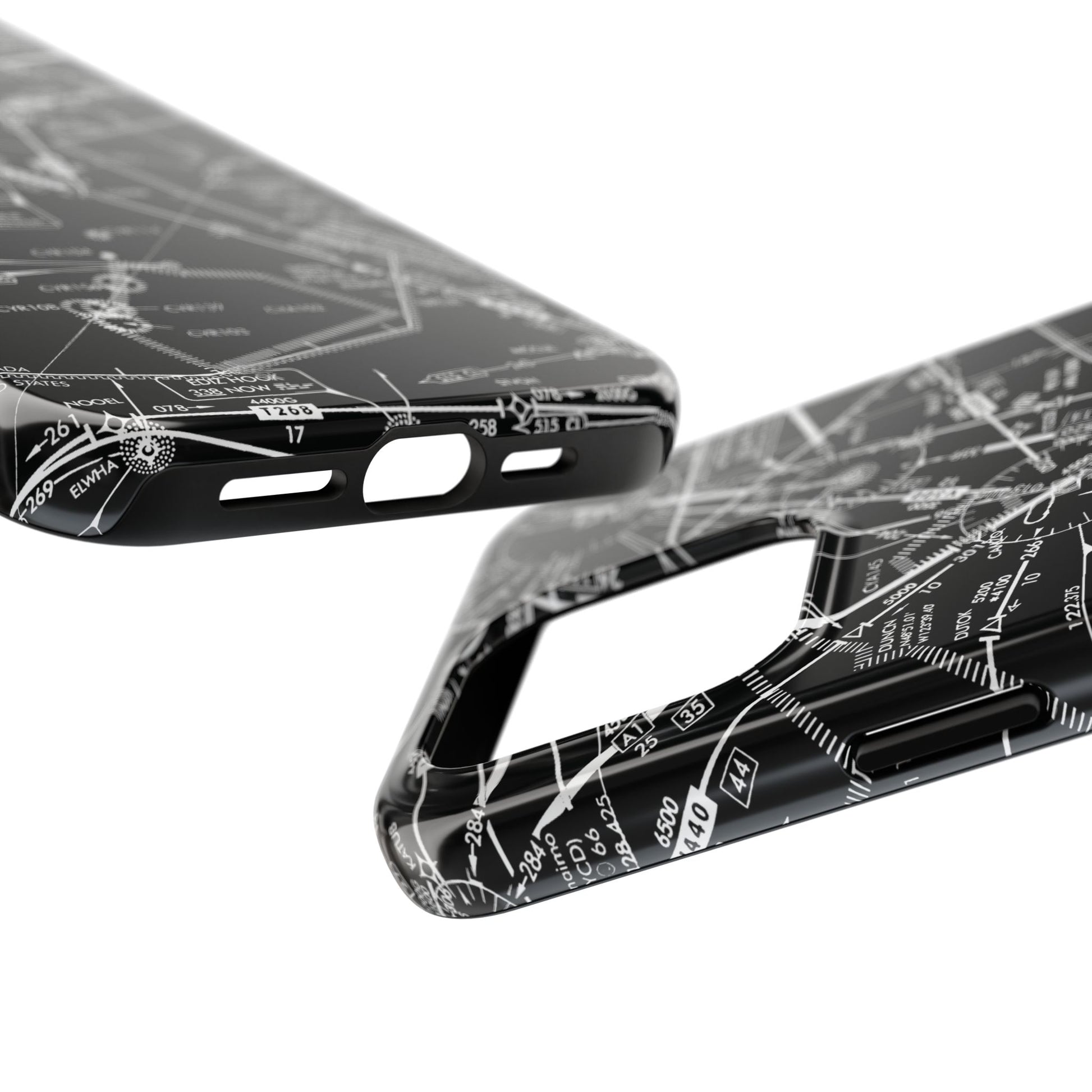 Enroute Low Altitude Chart tough phone cases (ELUS1/b&w)