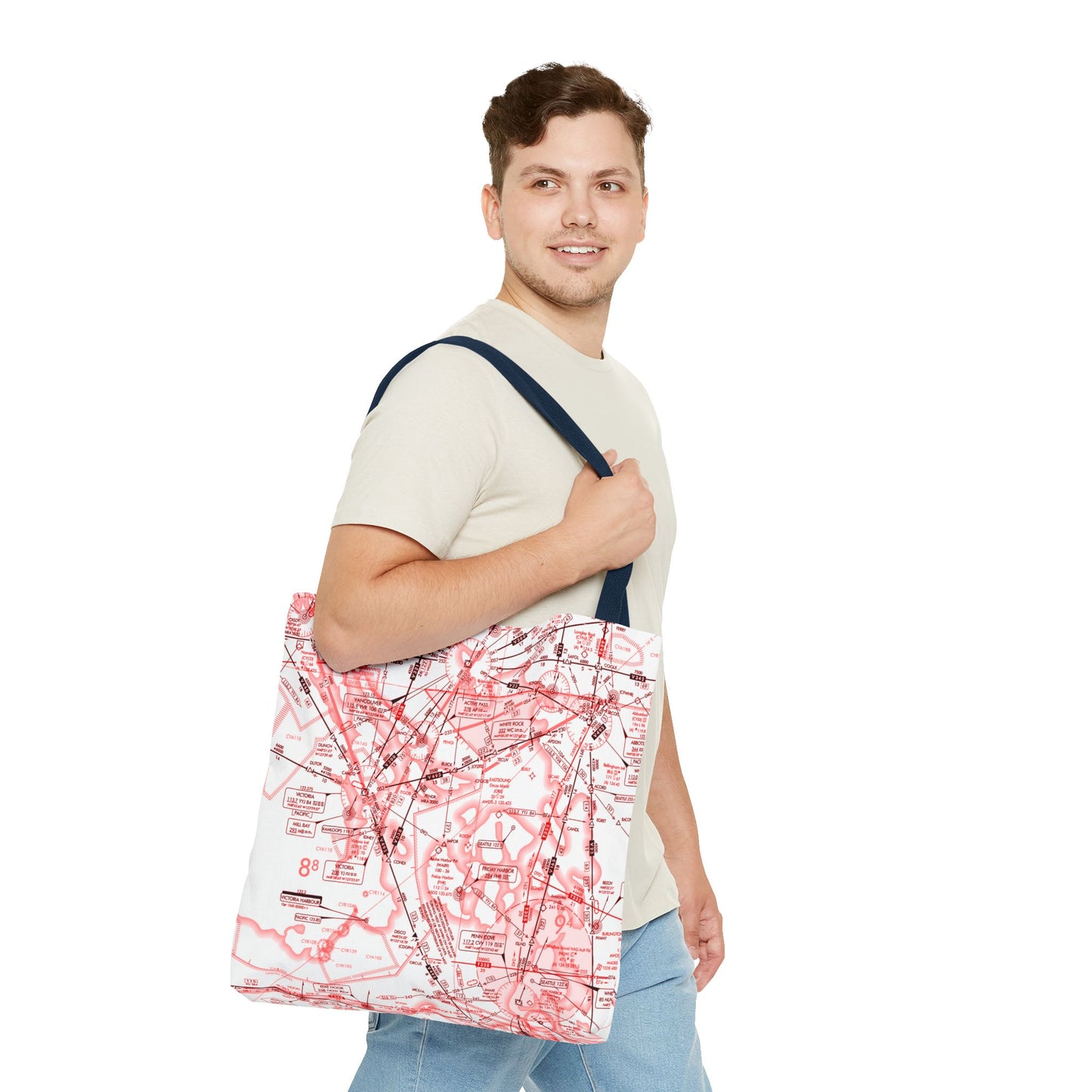 Enroute Low Altitude Chart tote bag (ELUS1/red&white)
