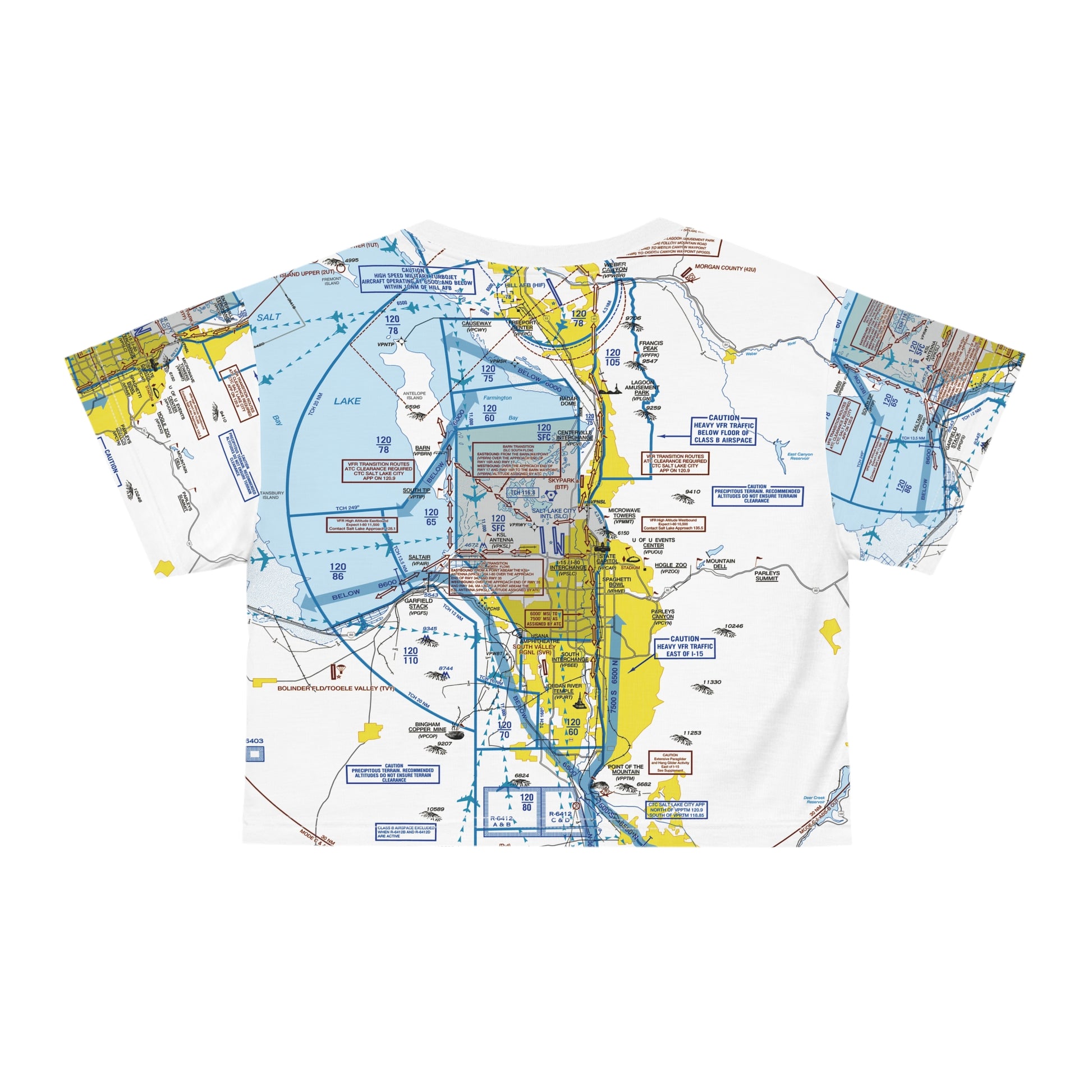 Salt Lake City Flyway Chart crop tee