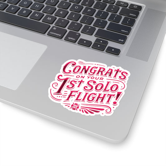 Congrats on your 1st Solo Flight! (pink/v1) sticker