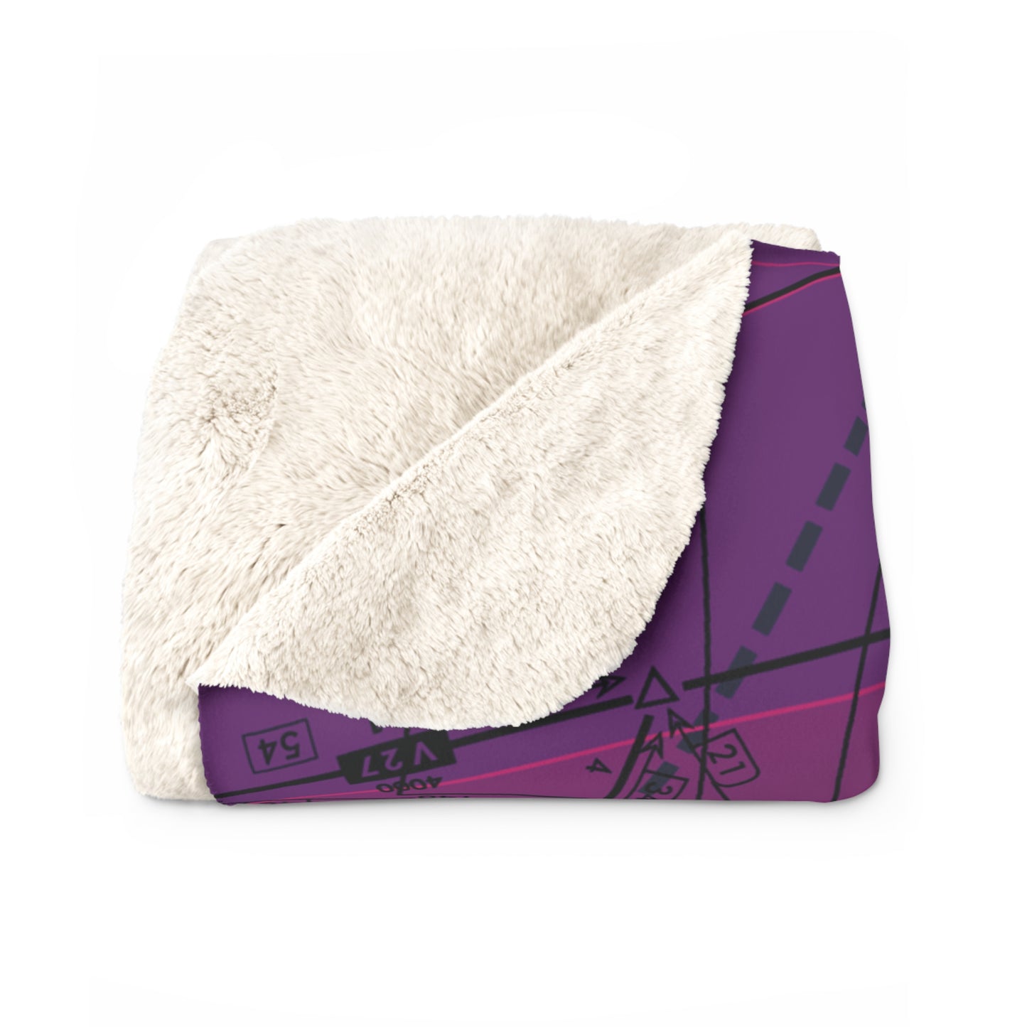 Enroute Low Altitude Chart (ELUS3) sherpa fleece blanket (purple)