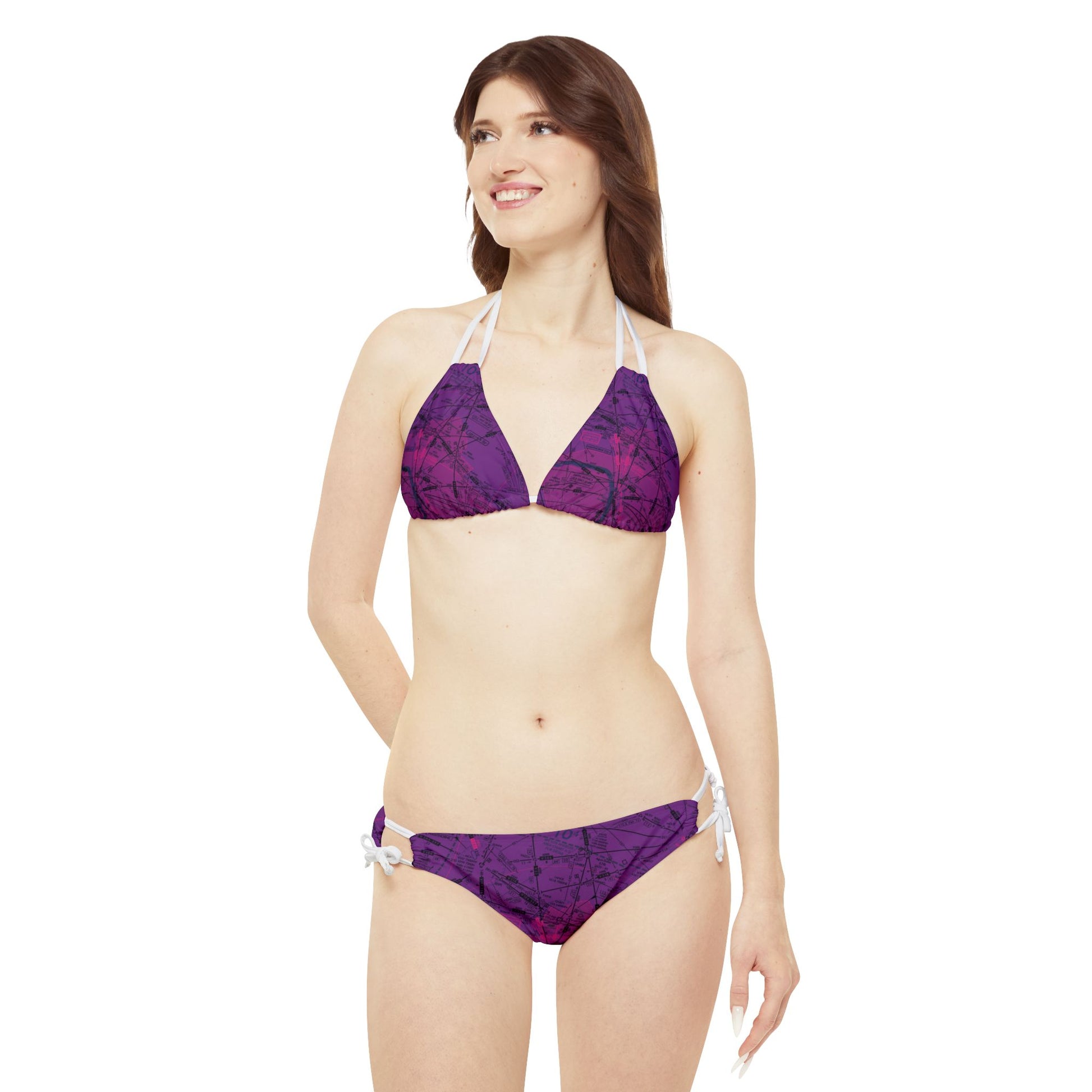 Enroute Low Altitude (ELUS3) Chart strappy bikini set (purple)