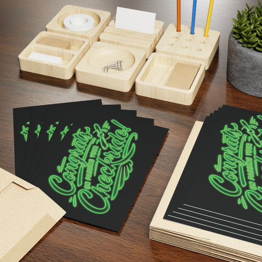 Congrats on passing your checkride! pack of 10 postcards (v4. green)