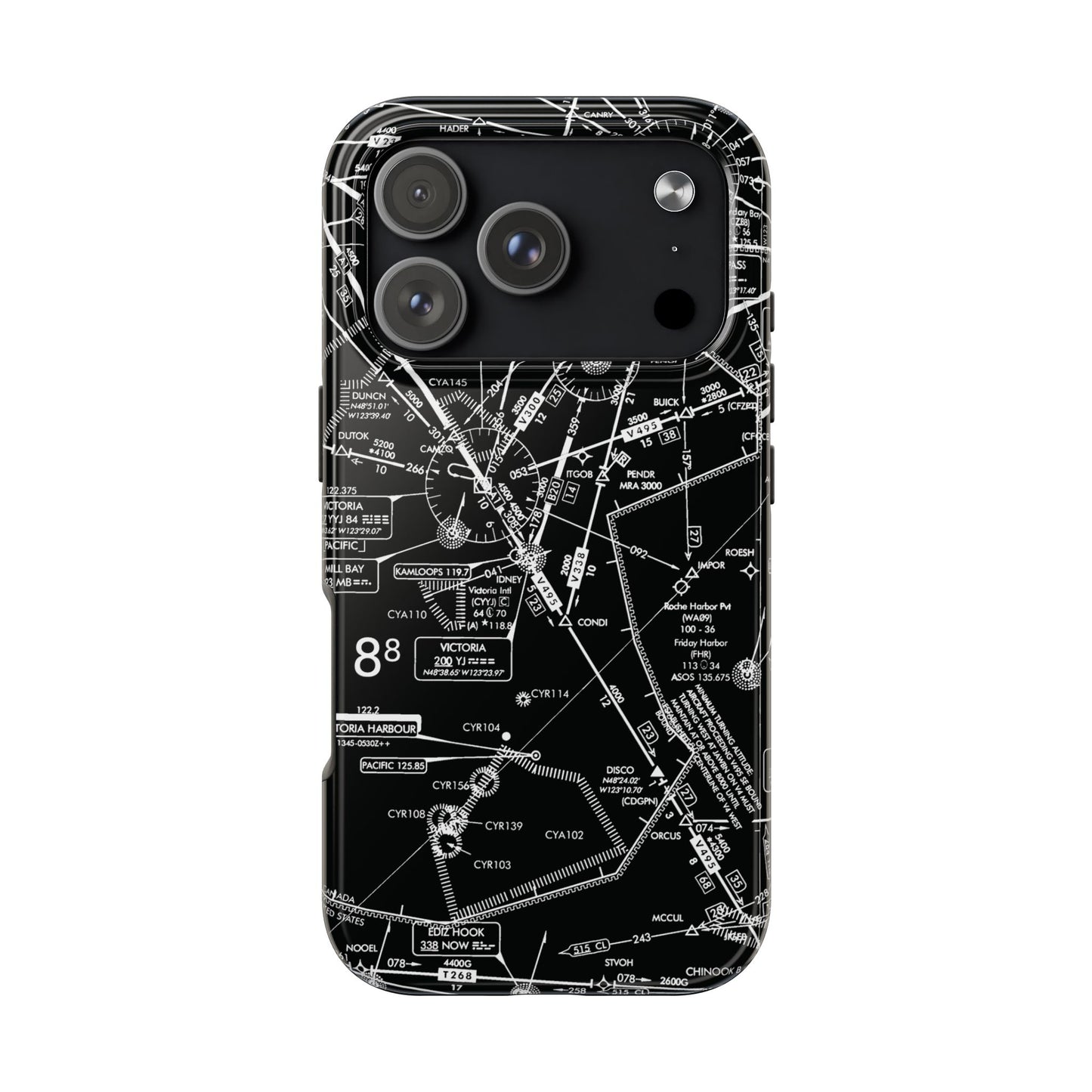 Enroute Low Altitude Chart tough phone cases (ELUS1/b&w)