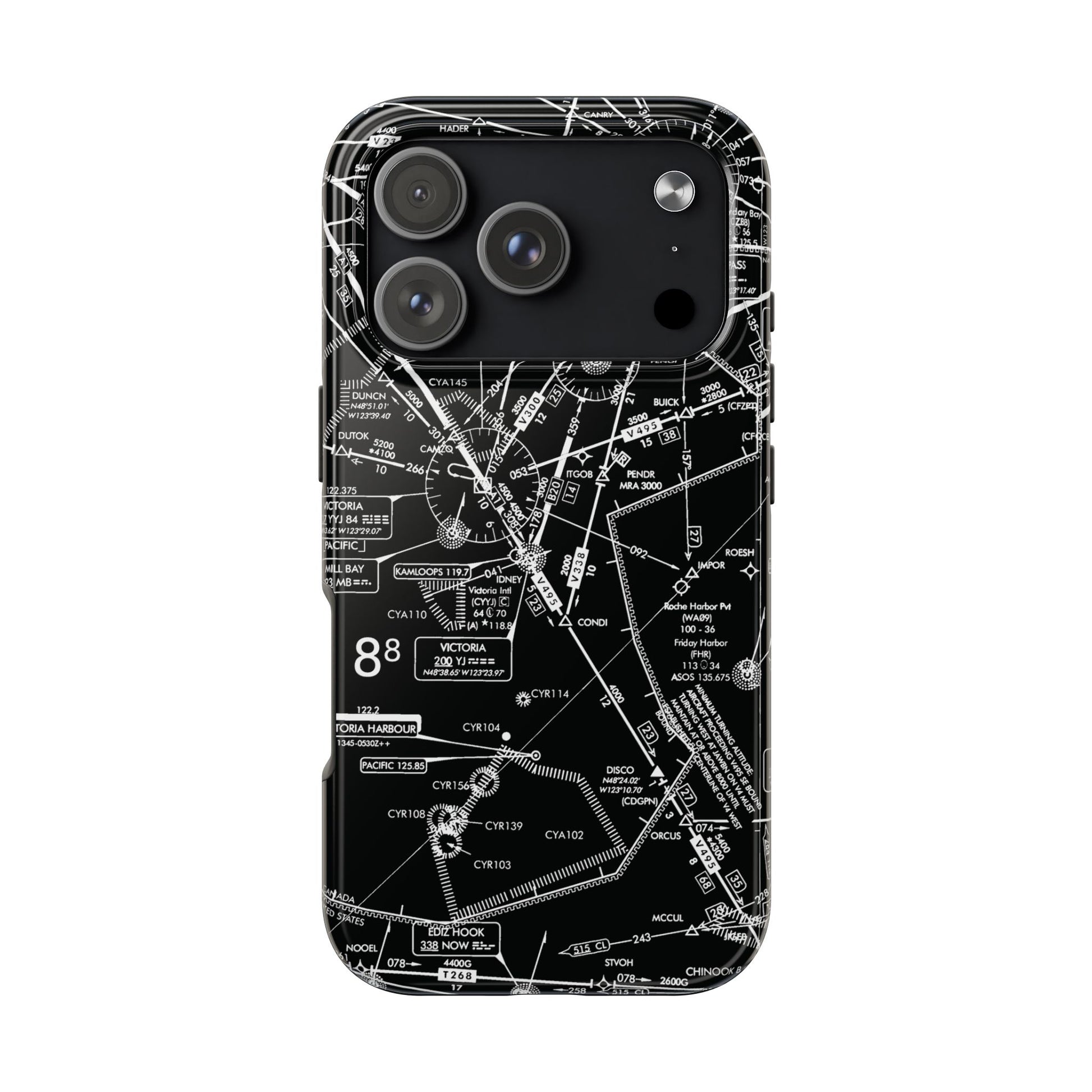 Enroute Low Altitude Chart tough phone cases (ELUS1/b&w)