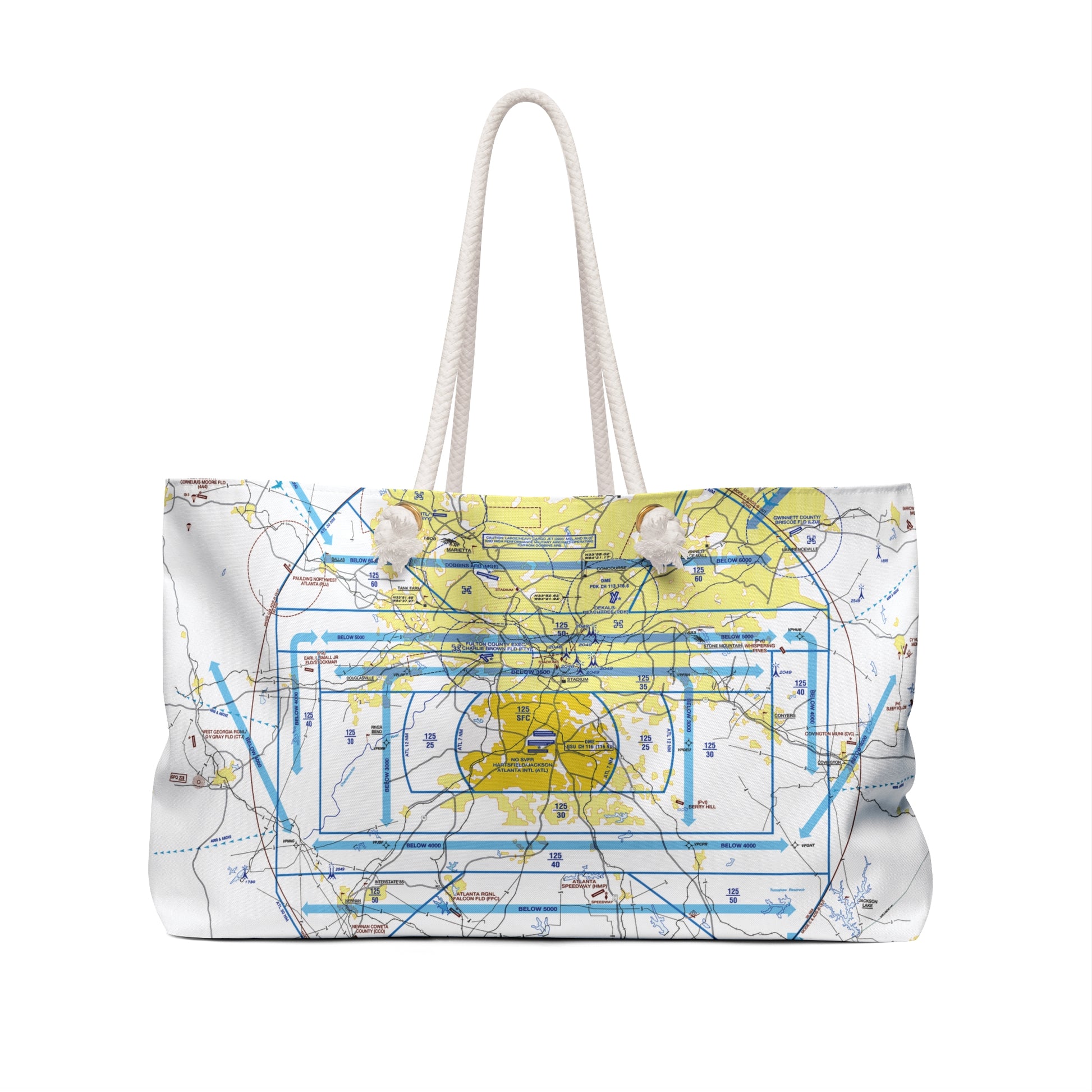 Aeronautical Chart weekender tote bag (KATL Flyway Chart)