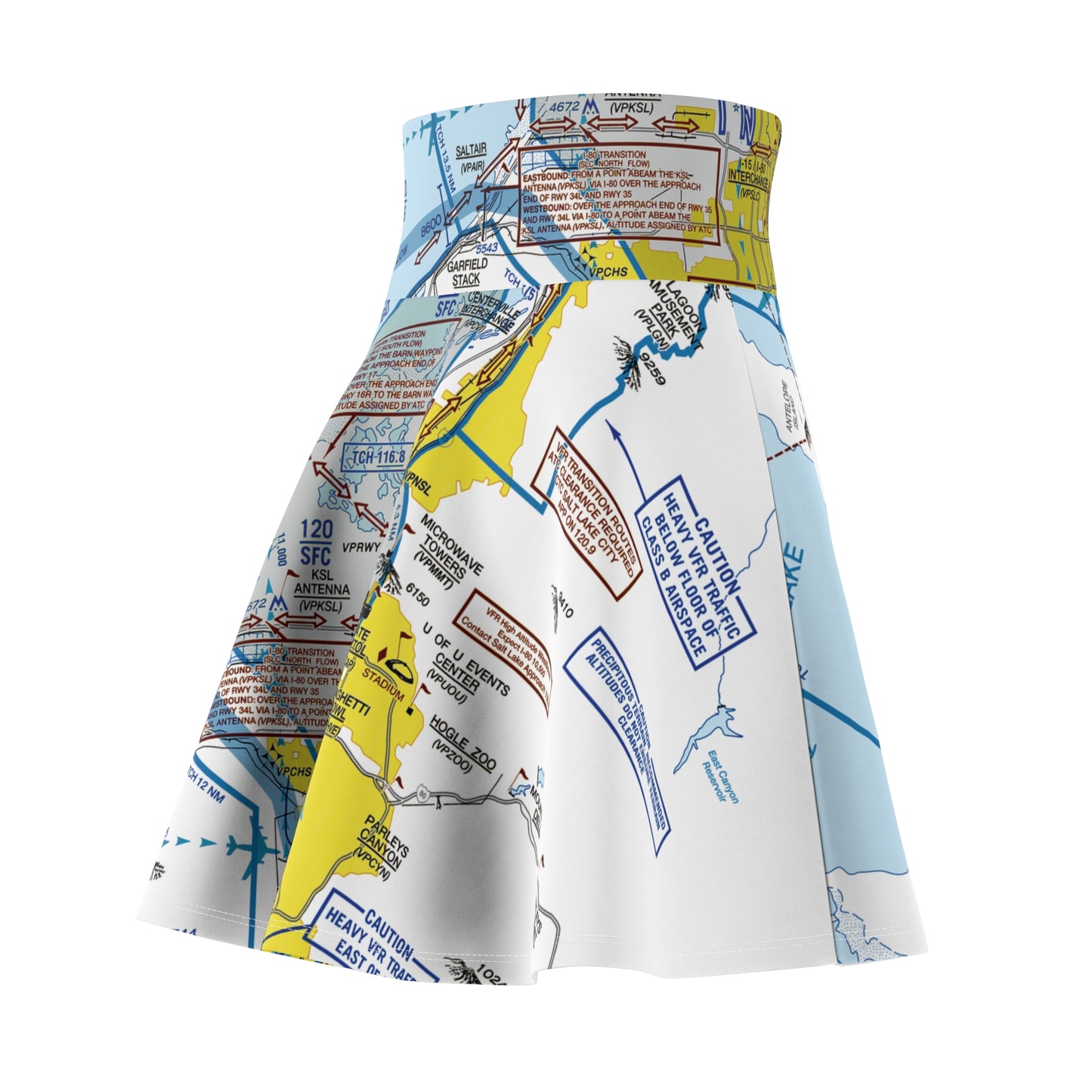 Salt Lake City Flyway Chart skater skirt