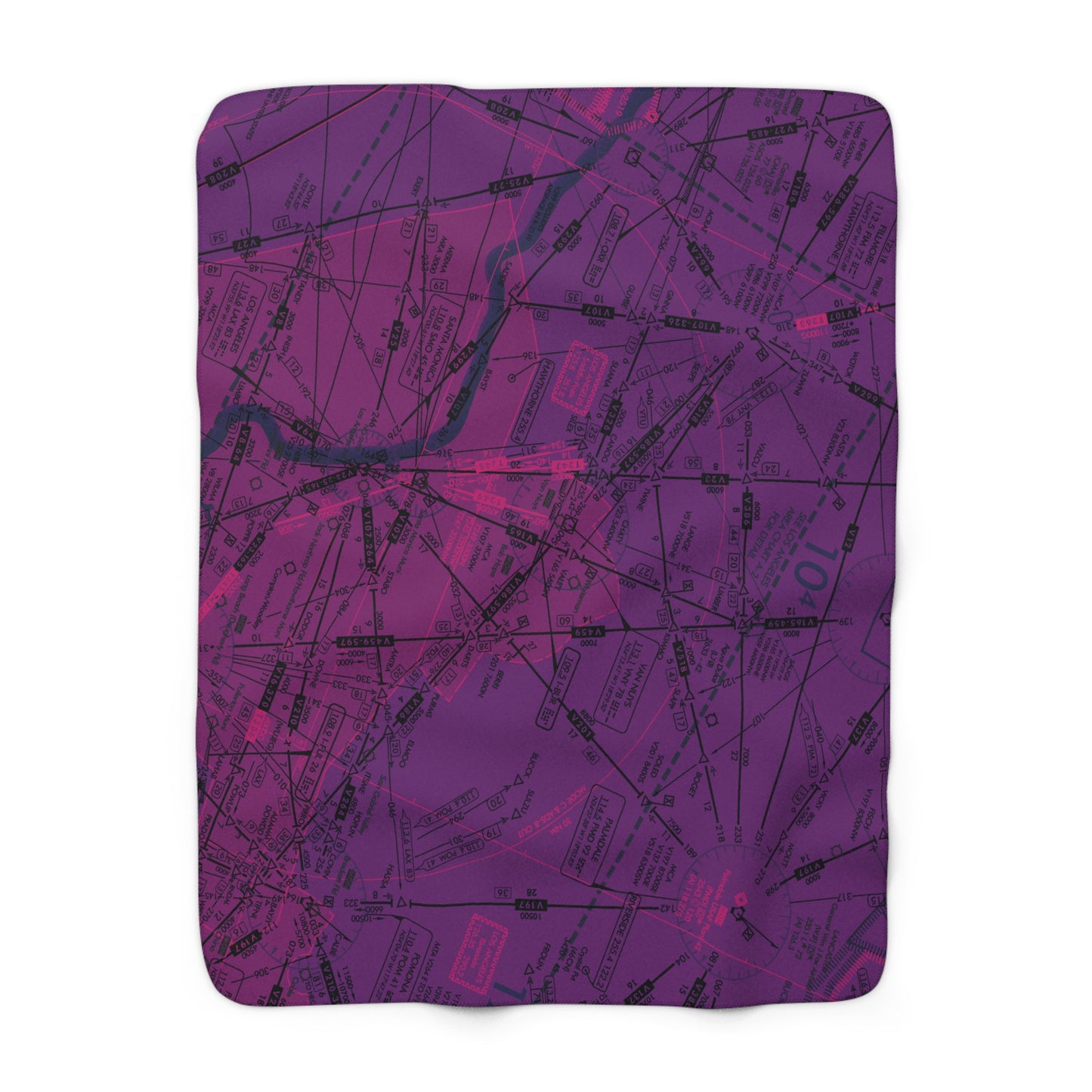 Enroute Low Altitude Chart (ELUS3) sherpa fleece blanket (purple)