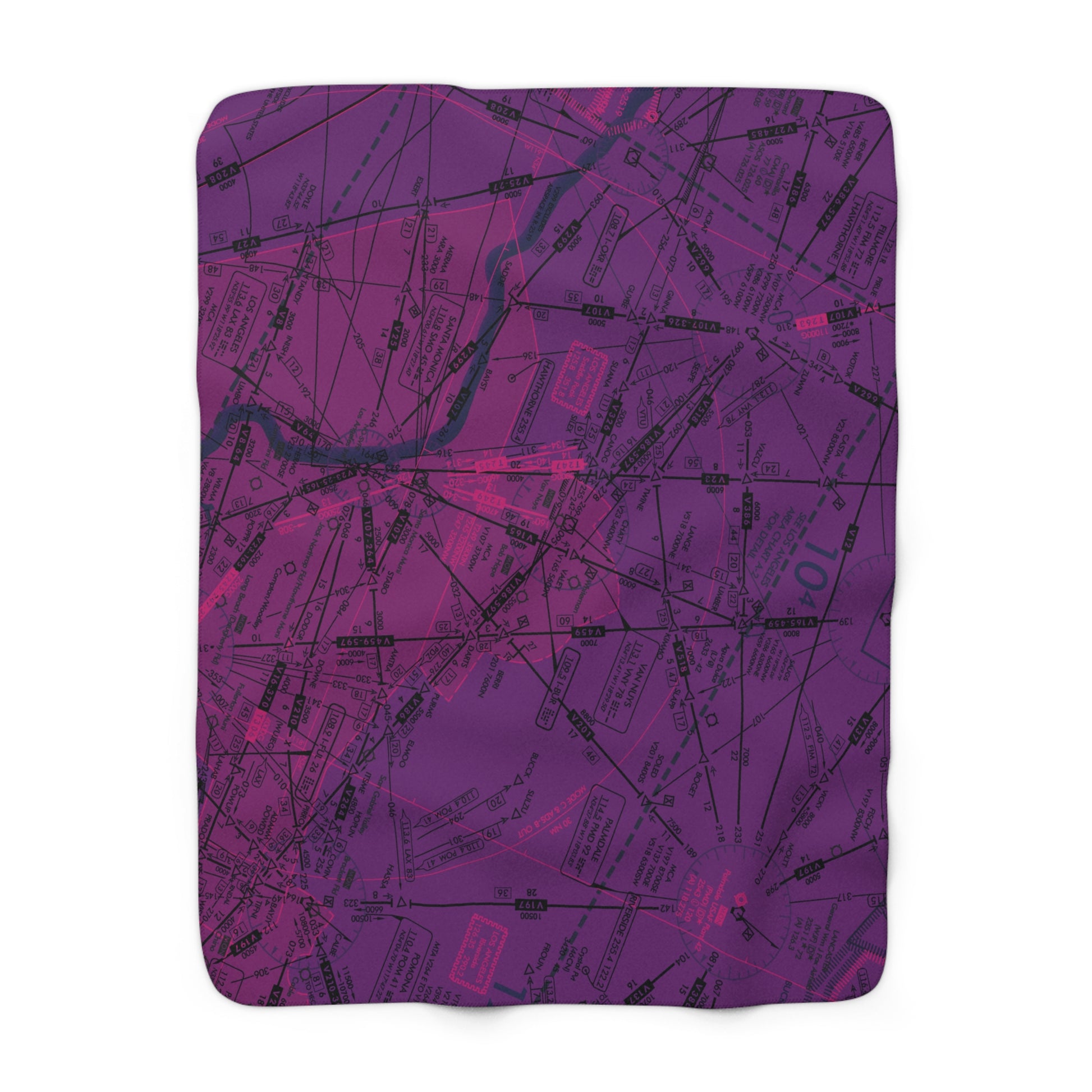 Enroute Low Altitude Chart (ELUS3) sherpa fleece blanket (purple)