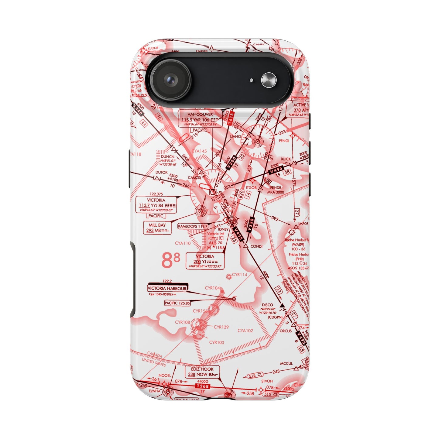 Enroute Low Altitude Chart (ELUS1) tough phone cases (red&white)