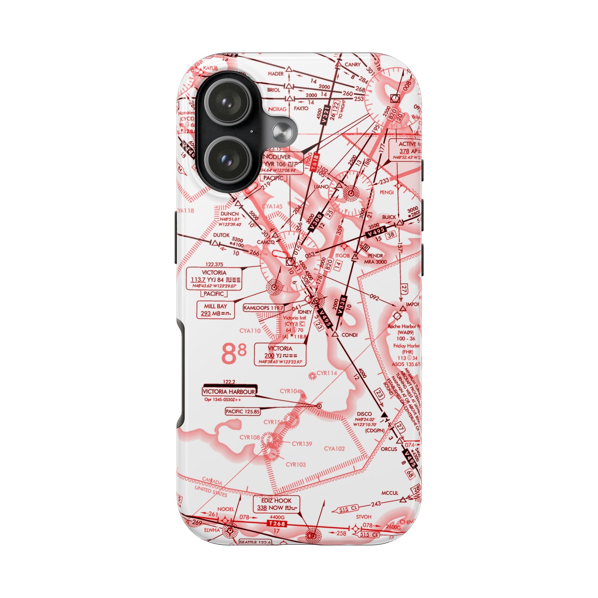 Enroute Low Altitude Chart (ELUS1) tough phone cases (red&white)