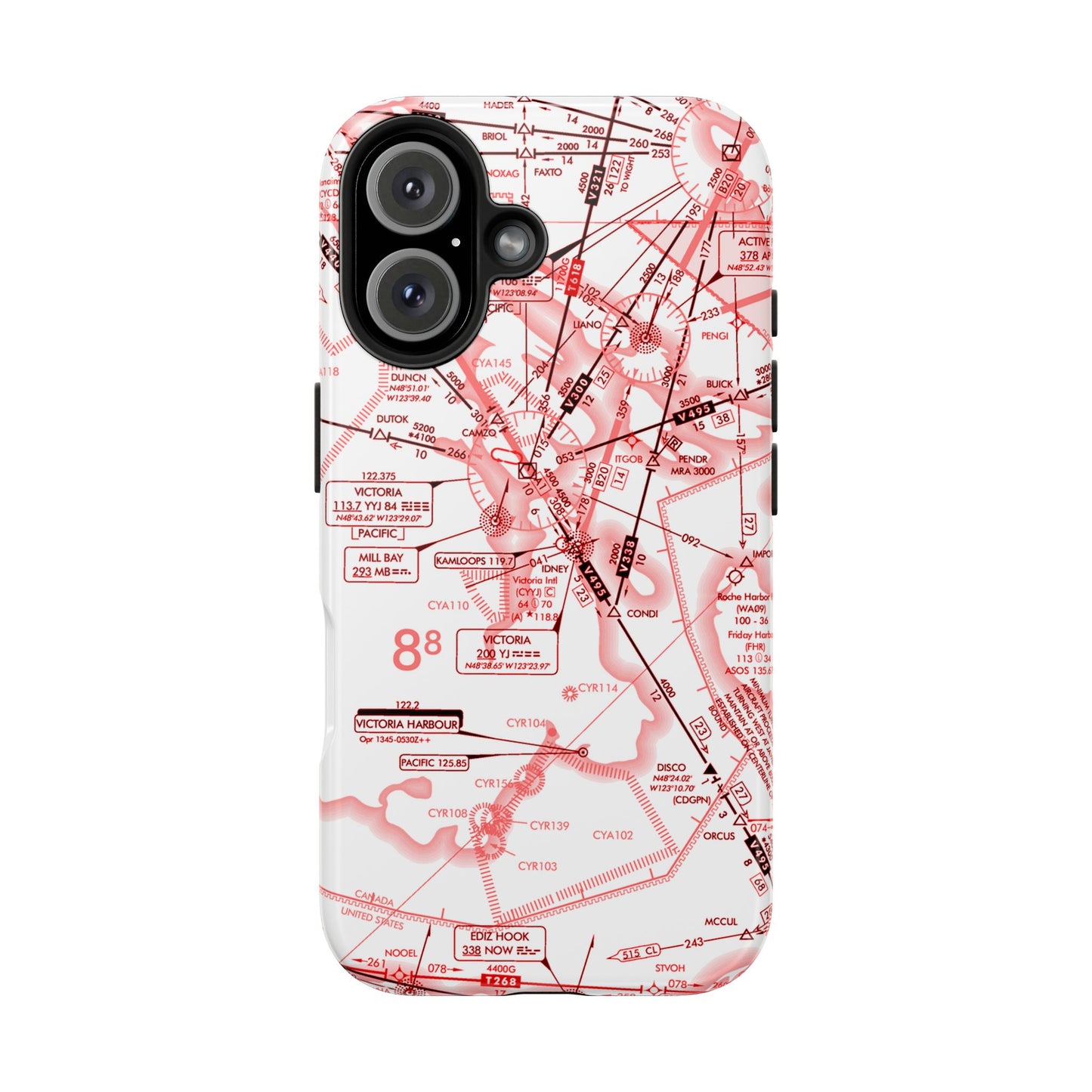 Enroute Low Altitude Chart (ELUS1) tough phone cases (red&white)