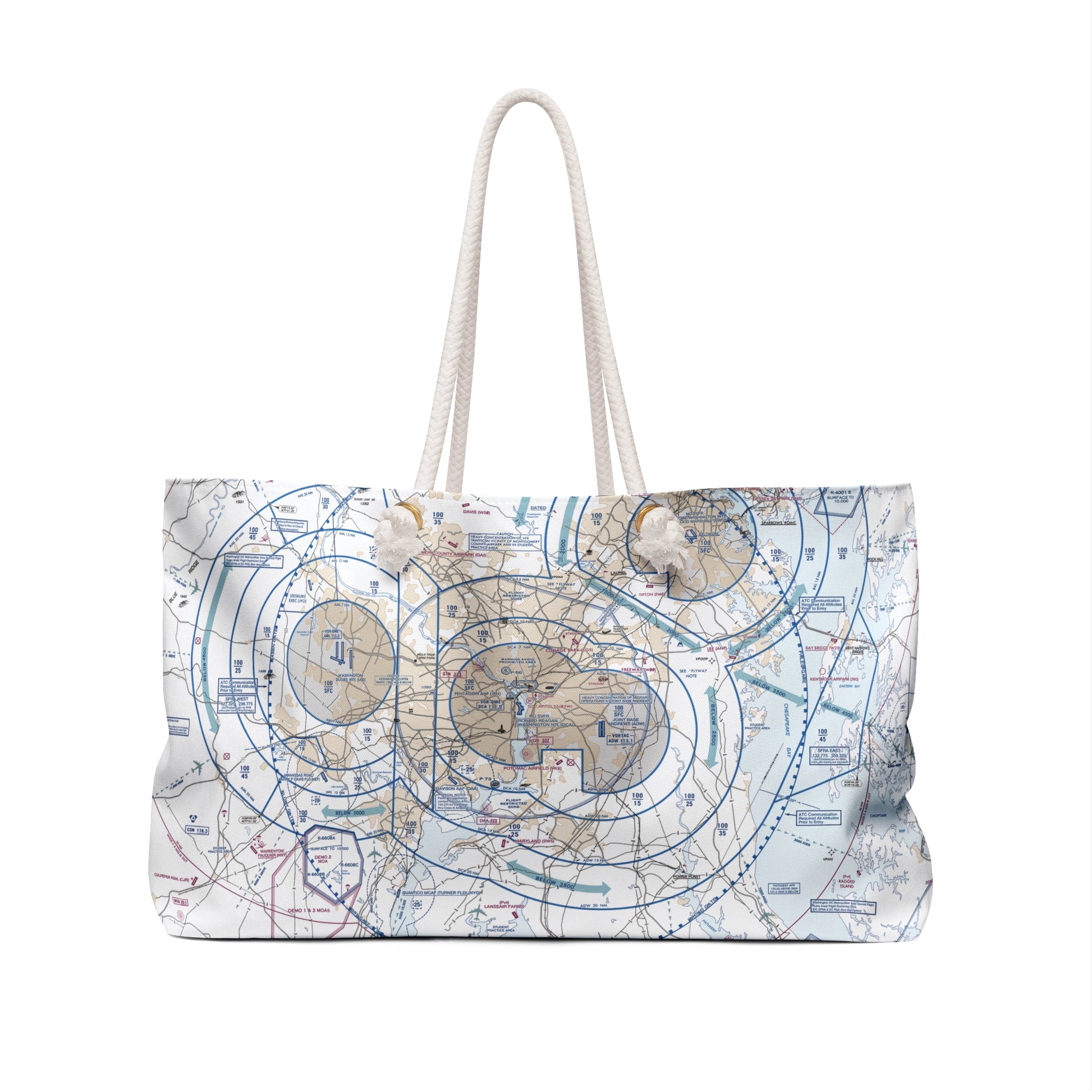 Aeronautical Chart weekender tote bag (KBWI Flyway Chart)