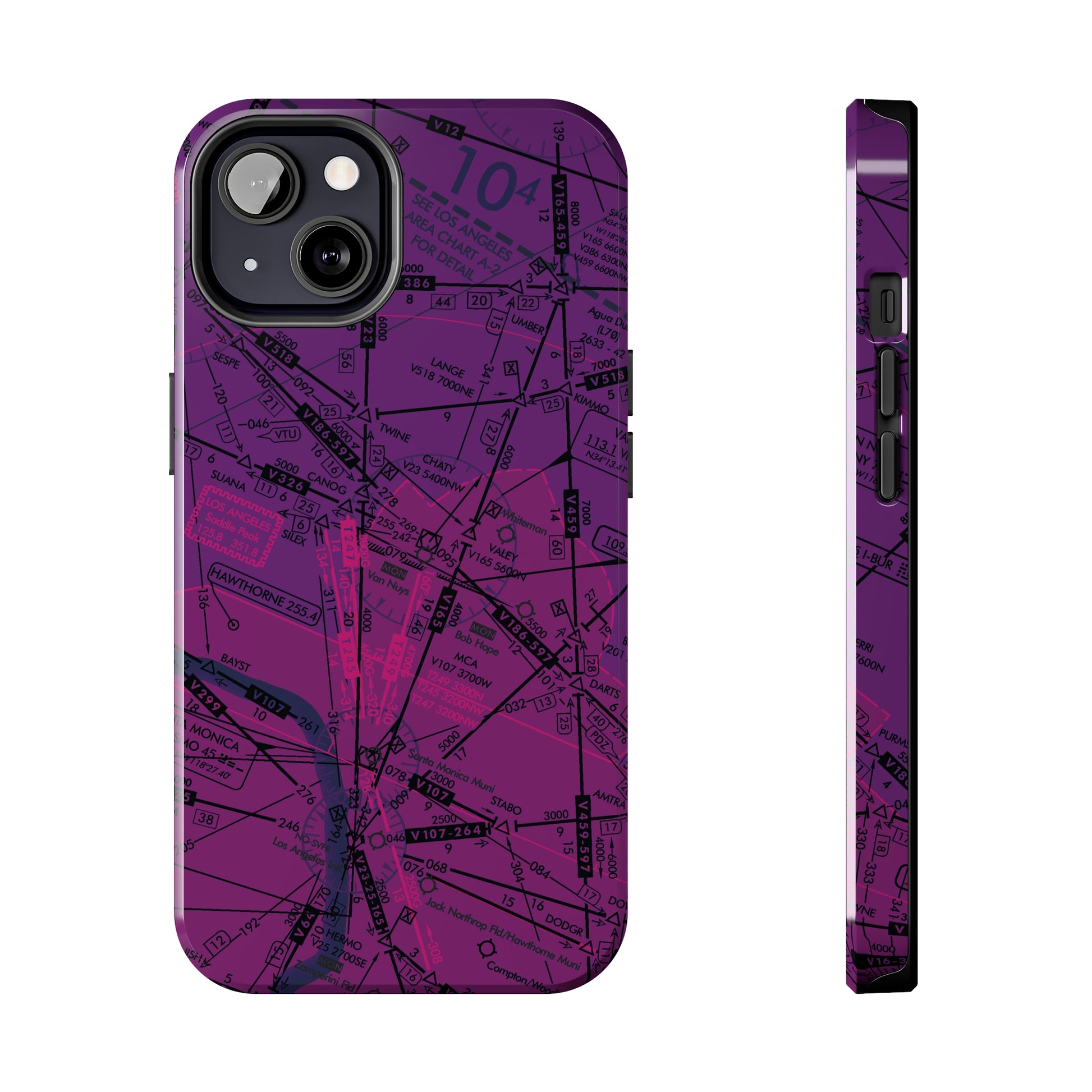 Enroute Low Altitude Chart (ELUS3) tough phone cases (purple)