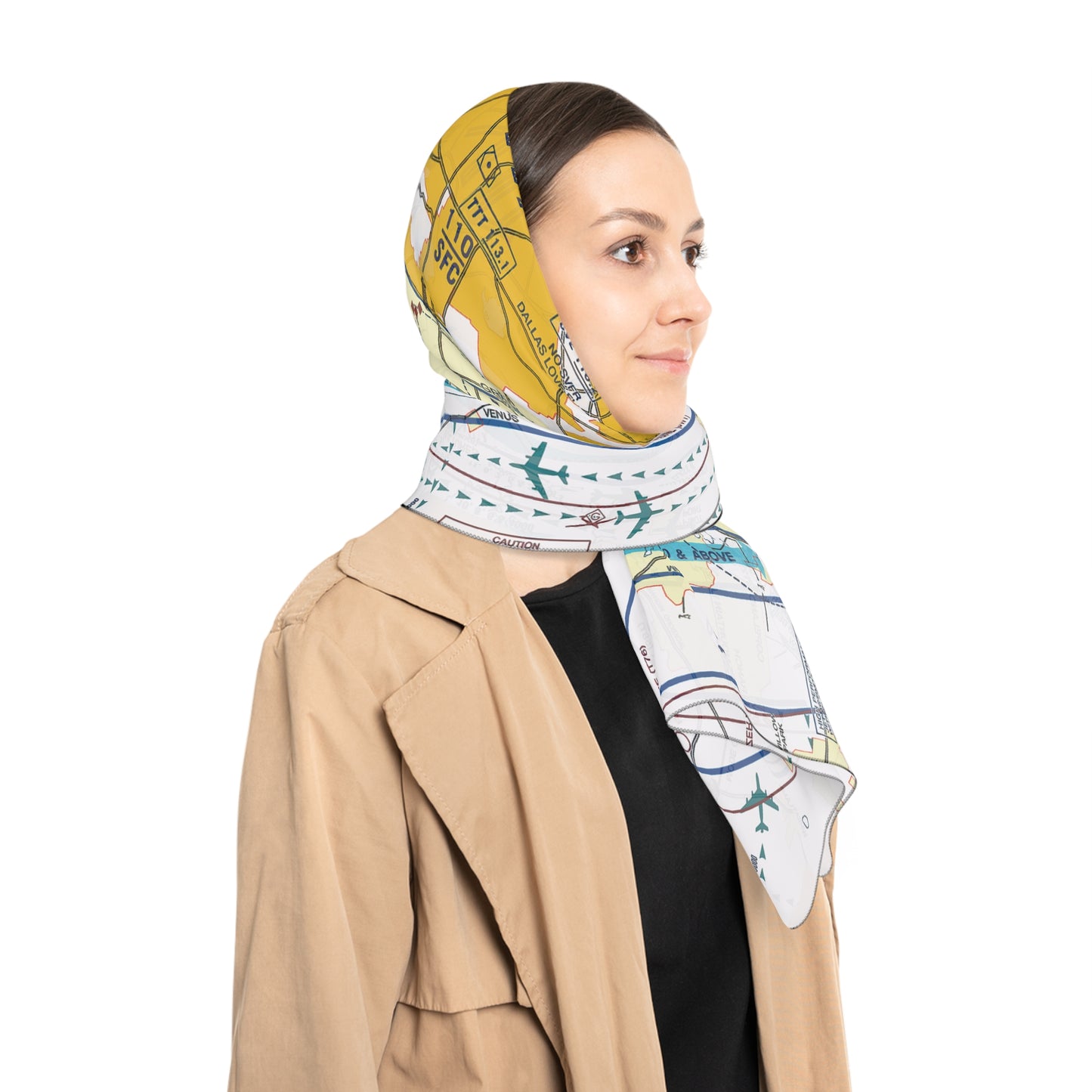 Dallas - Ft. Worth Flyway Chart poly scarf