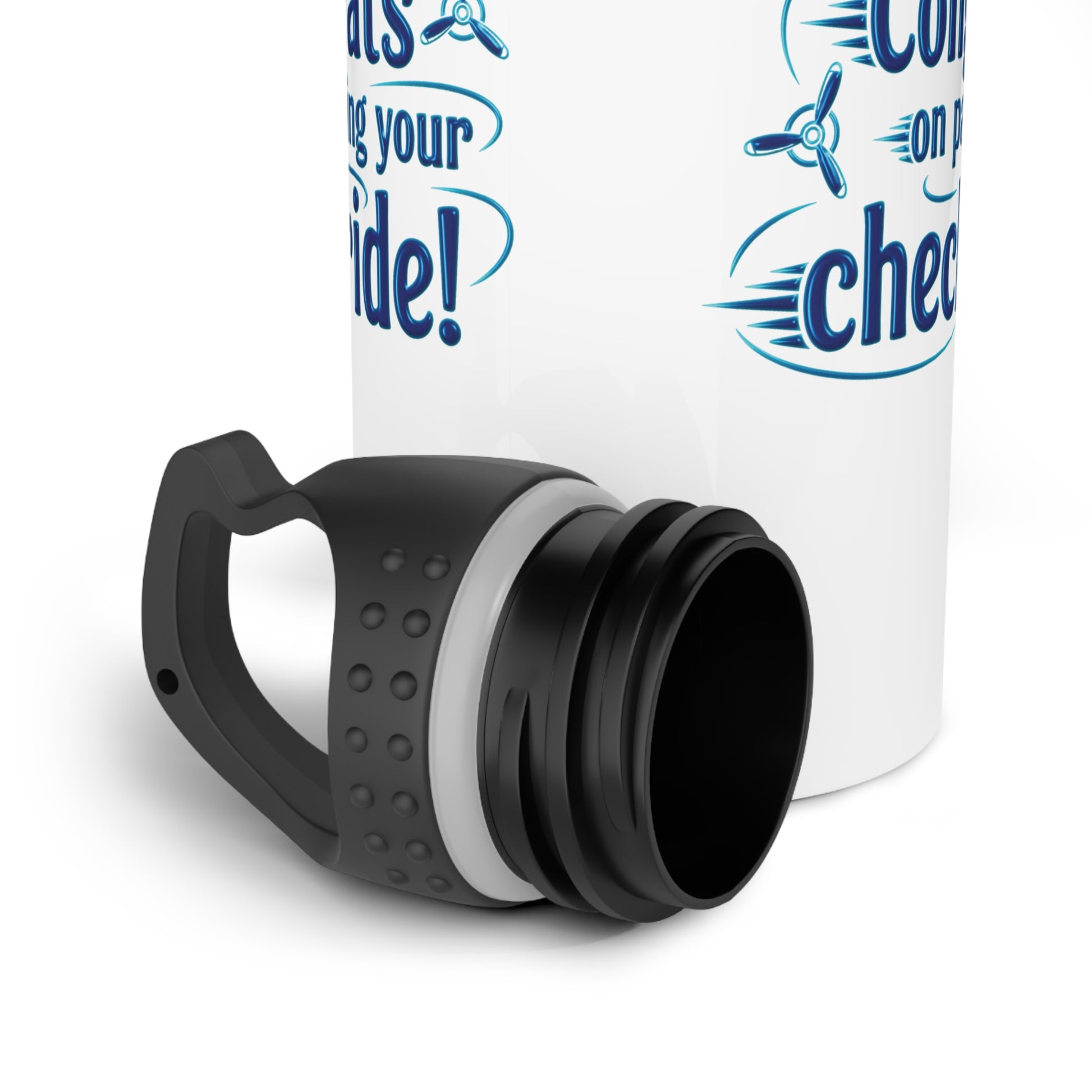 Congrats on passing your checkride! 20 oz. stainless steel water bottle (v3. blue)