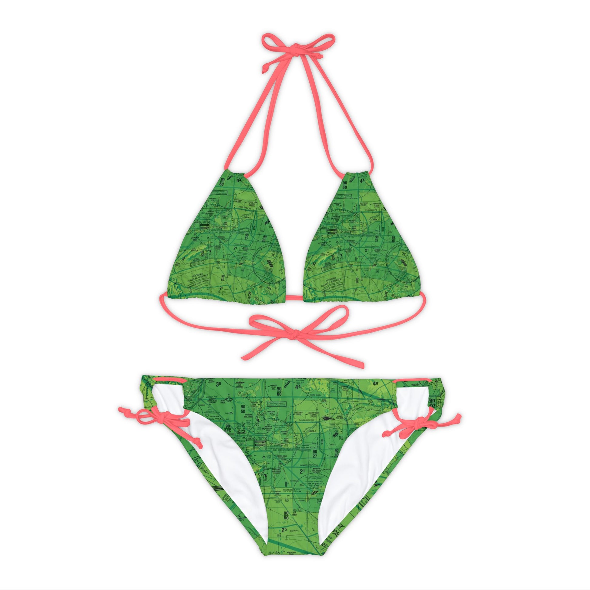 Phoenix TAC Chart strappy bikini set (green)