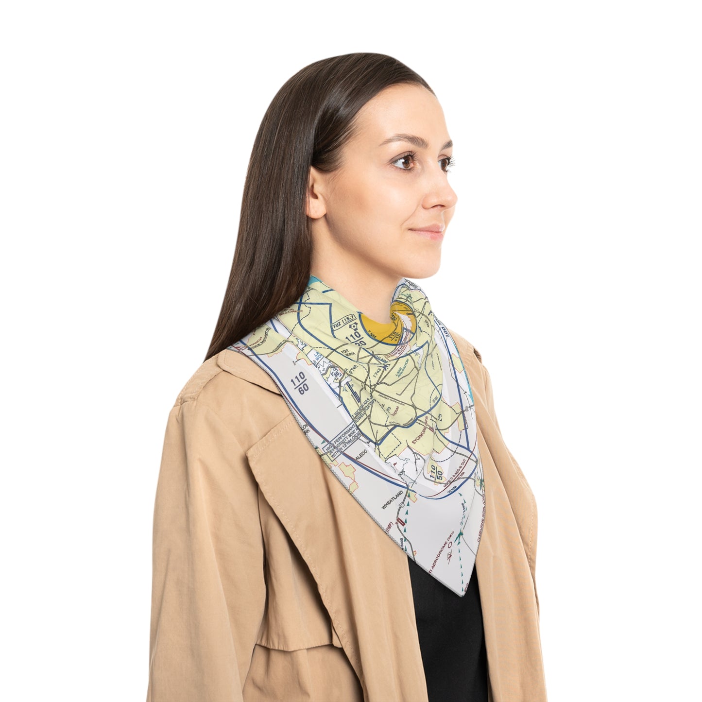 Dallas - Ft. Worth Flyway Chart poly scarf