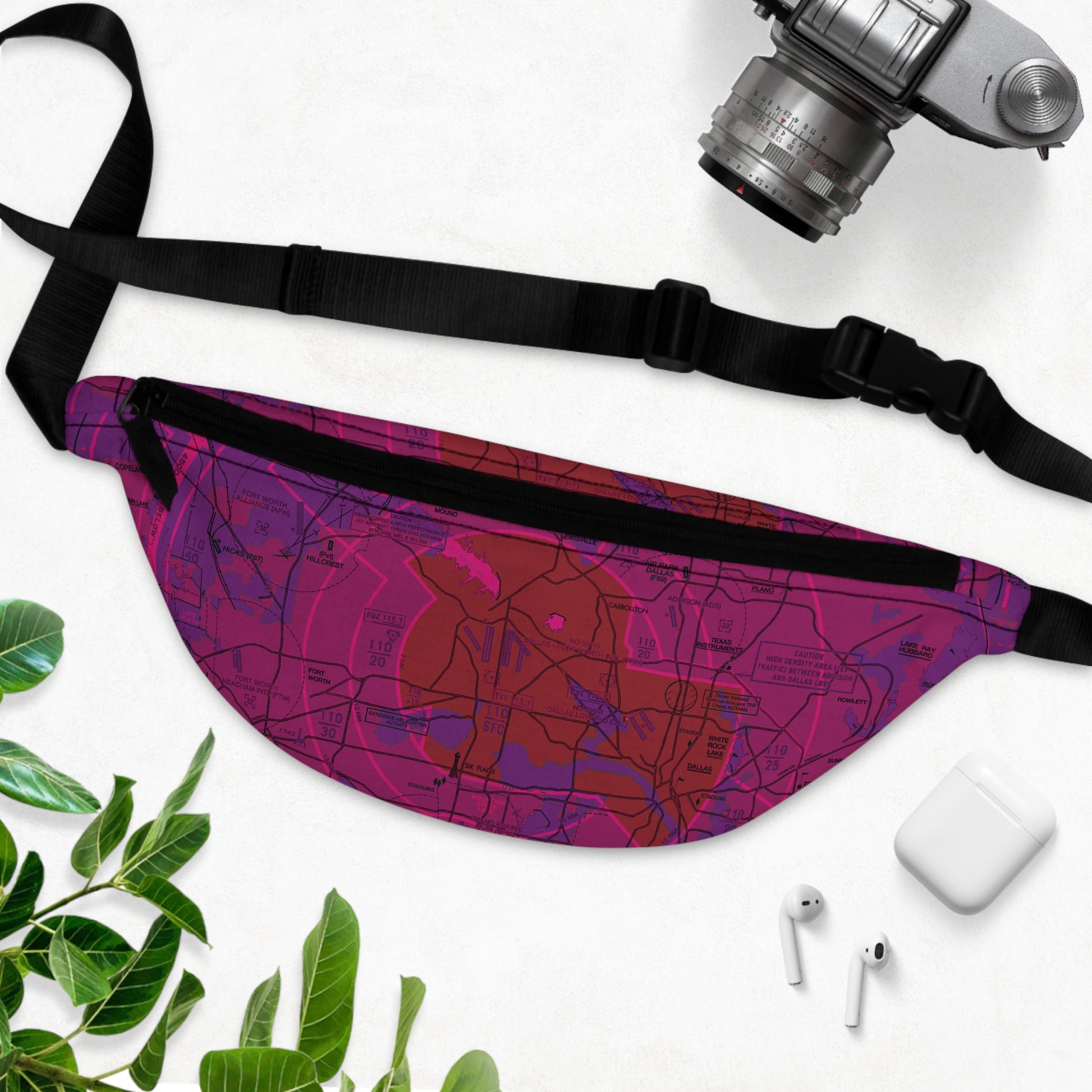 Dallas - Ft. Worth Flyway Chart fanny pack (purple)