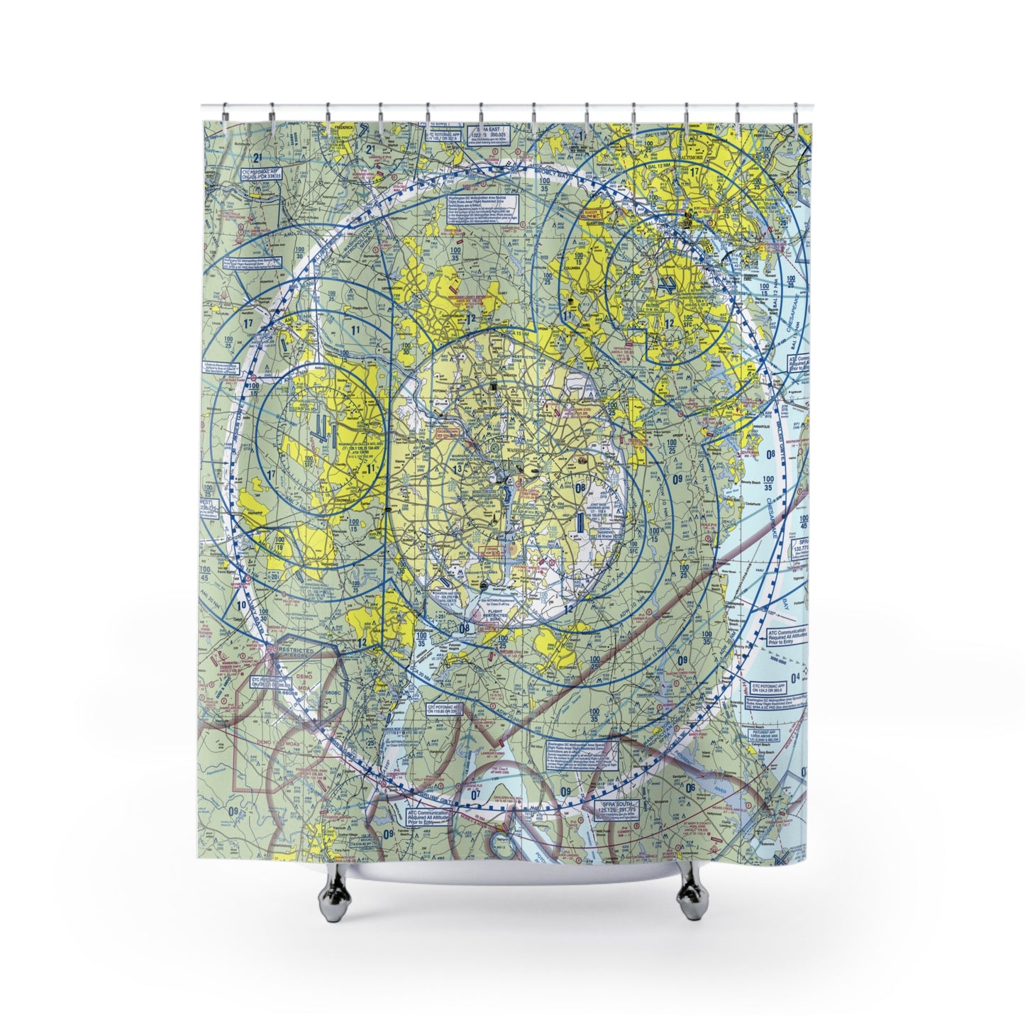 Aeronautical Chart shower curtain (KBWI/TAC)