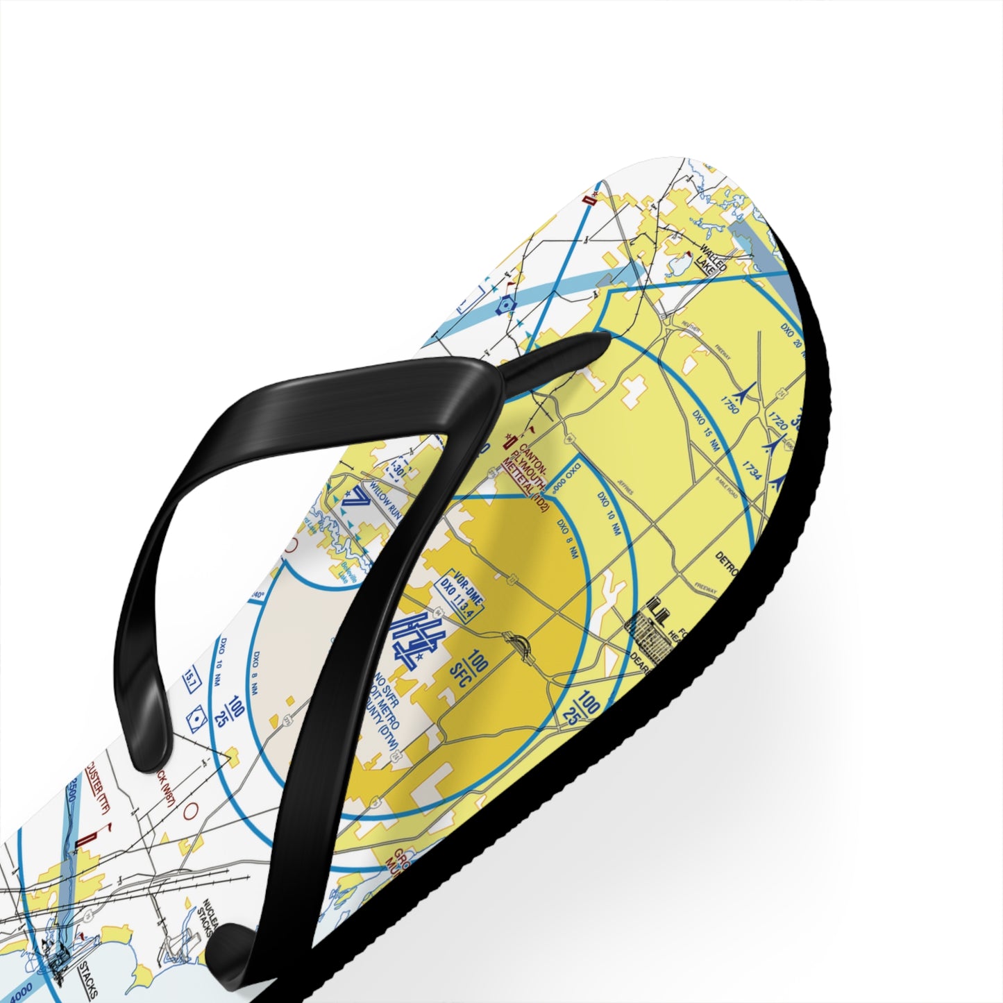 Aeronautical Chart Flip-Flops (DTW Flyway Chart)