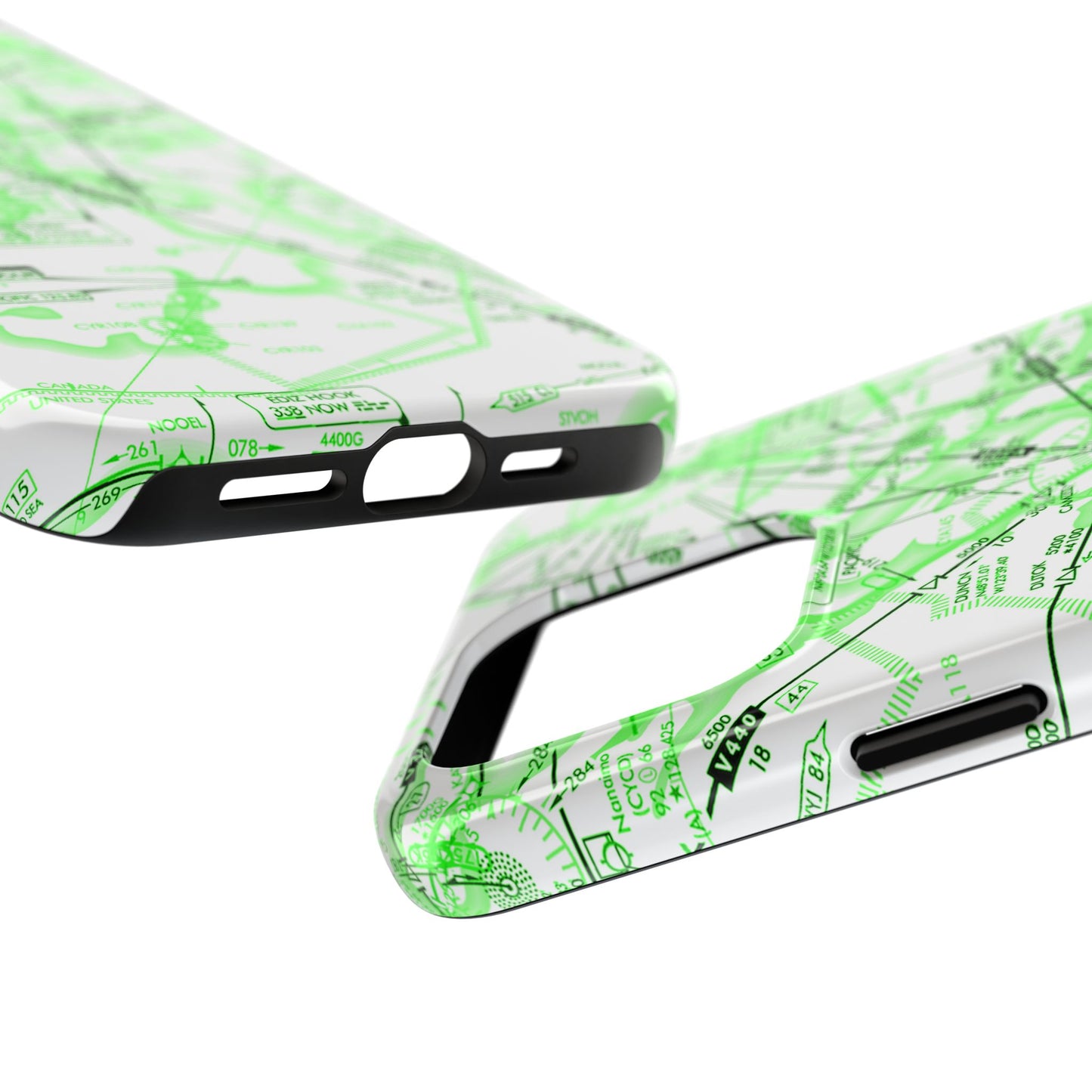 Enroute Low Altitude Chart (ELUS1) tough phone cases (green&white)