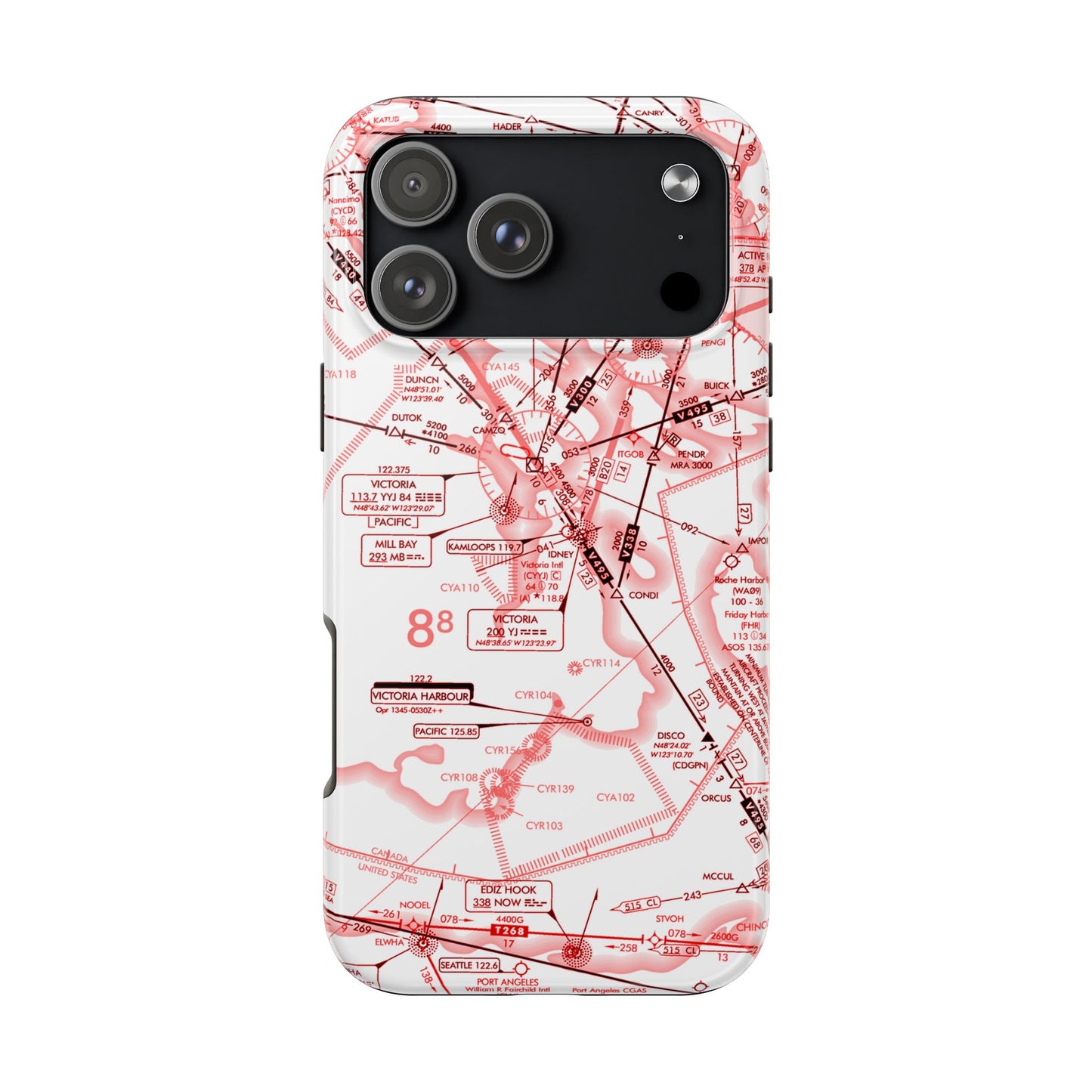 Enroute Low Altitude Chart (ELUS1) tough phone cases (red&white)