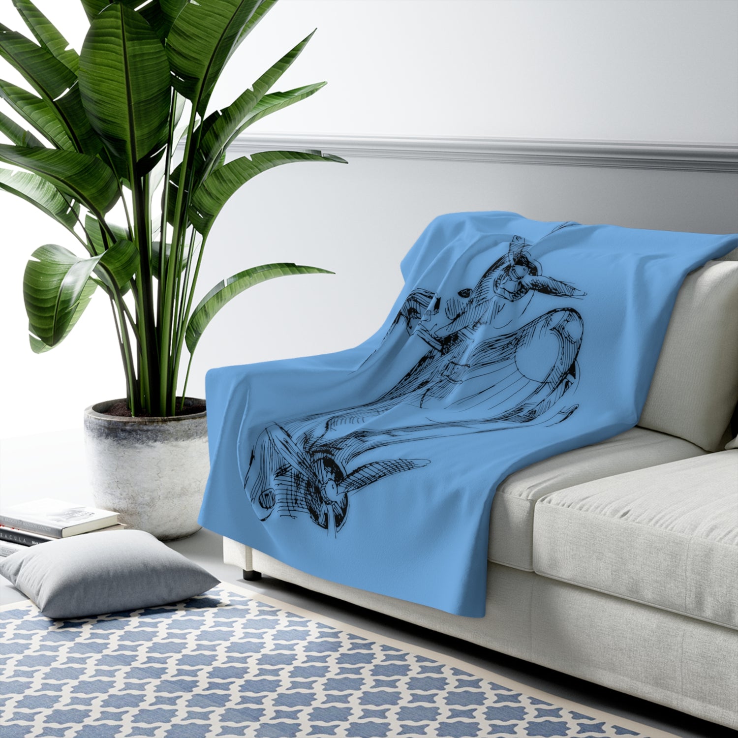 Aero 1 - sherpa fleece blanket (blue)
