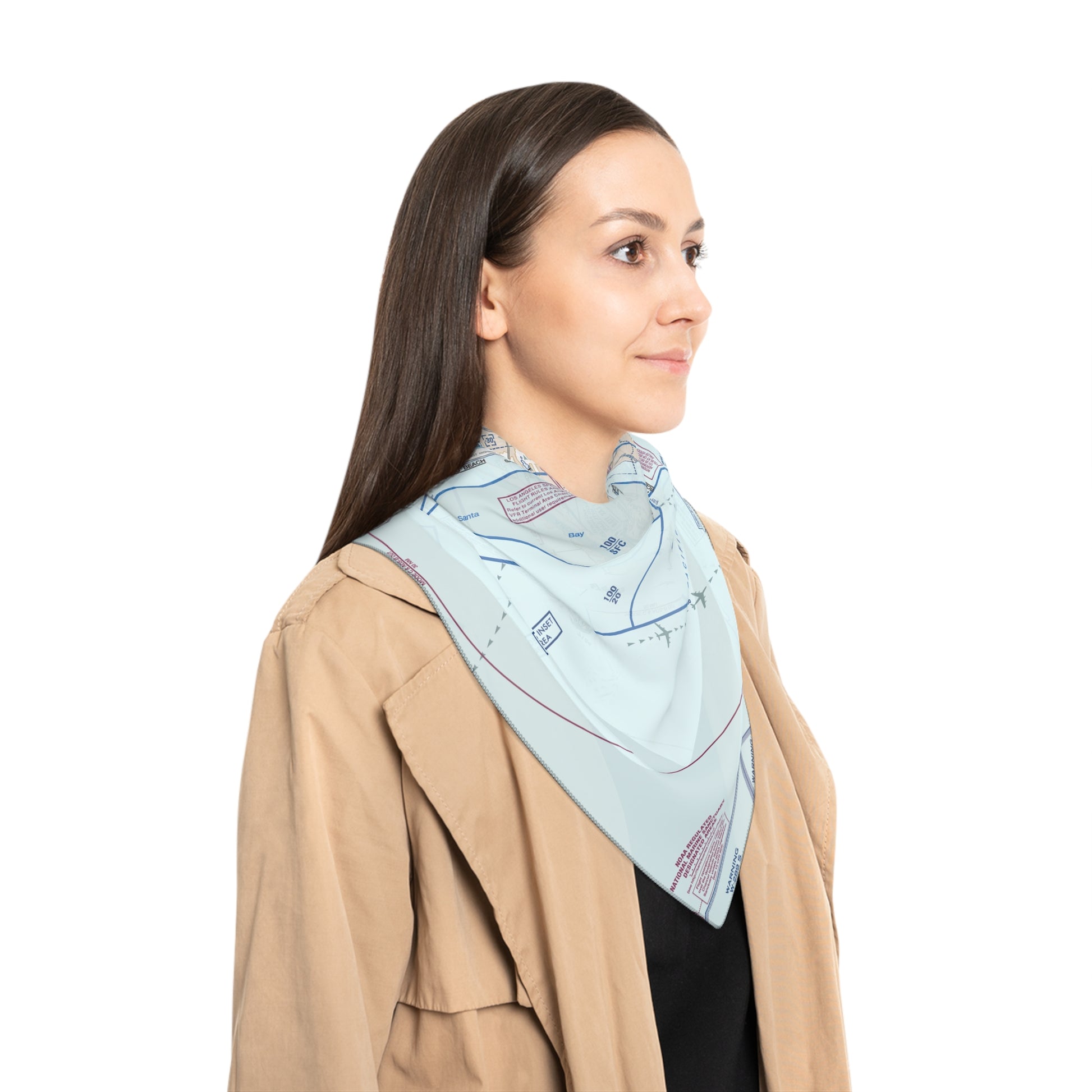 Los Angeles Flyway Chart poly scarf