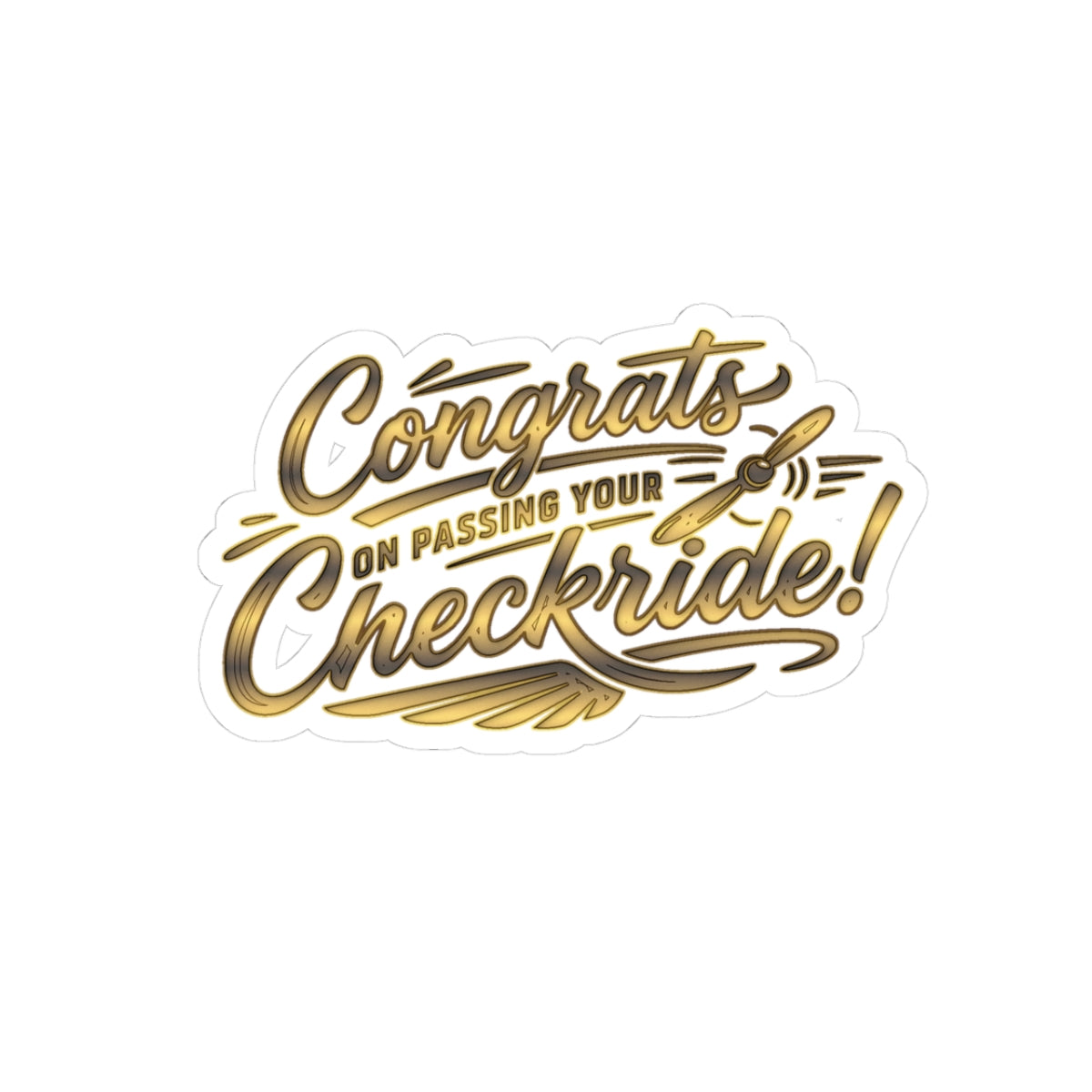 Congrats on passing your checkride! (v4. gold) sticker