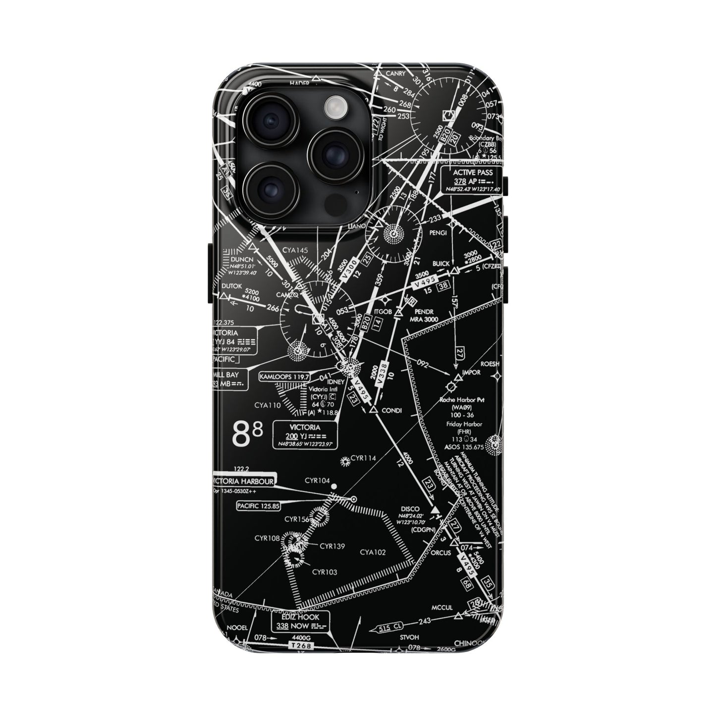 Enroute Low Altitude Chart tough phone cases (ELUS1/b&w)