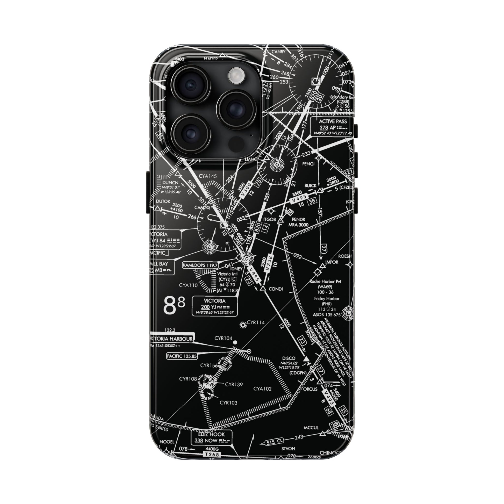 Enroute Low Altitude Chart tough phone cases (ELUS1/b&w)