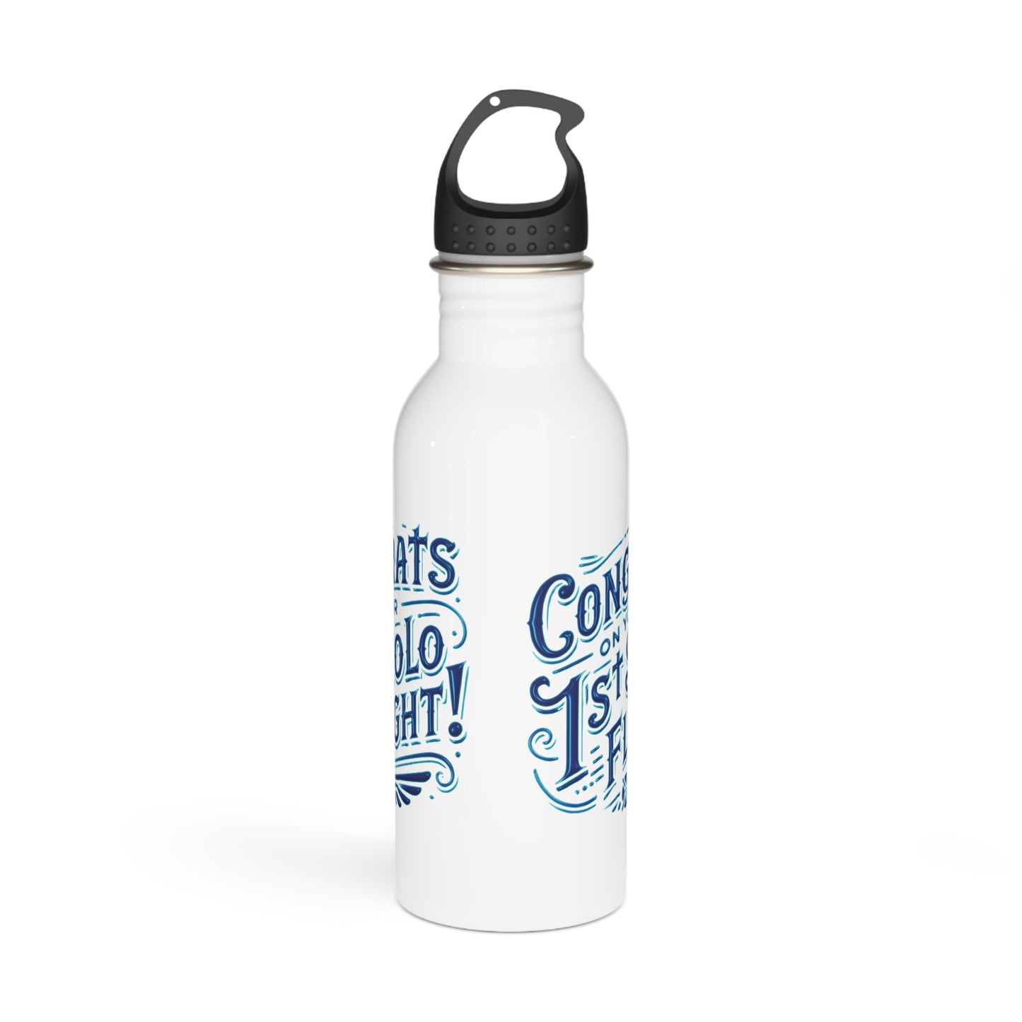 Congrats on your 1st Solo Flight! 20 oz. stainless steel water bottle (v1. blue)