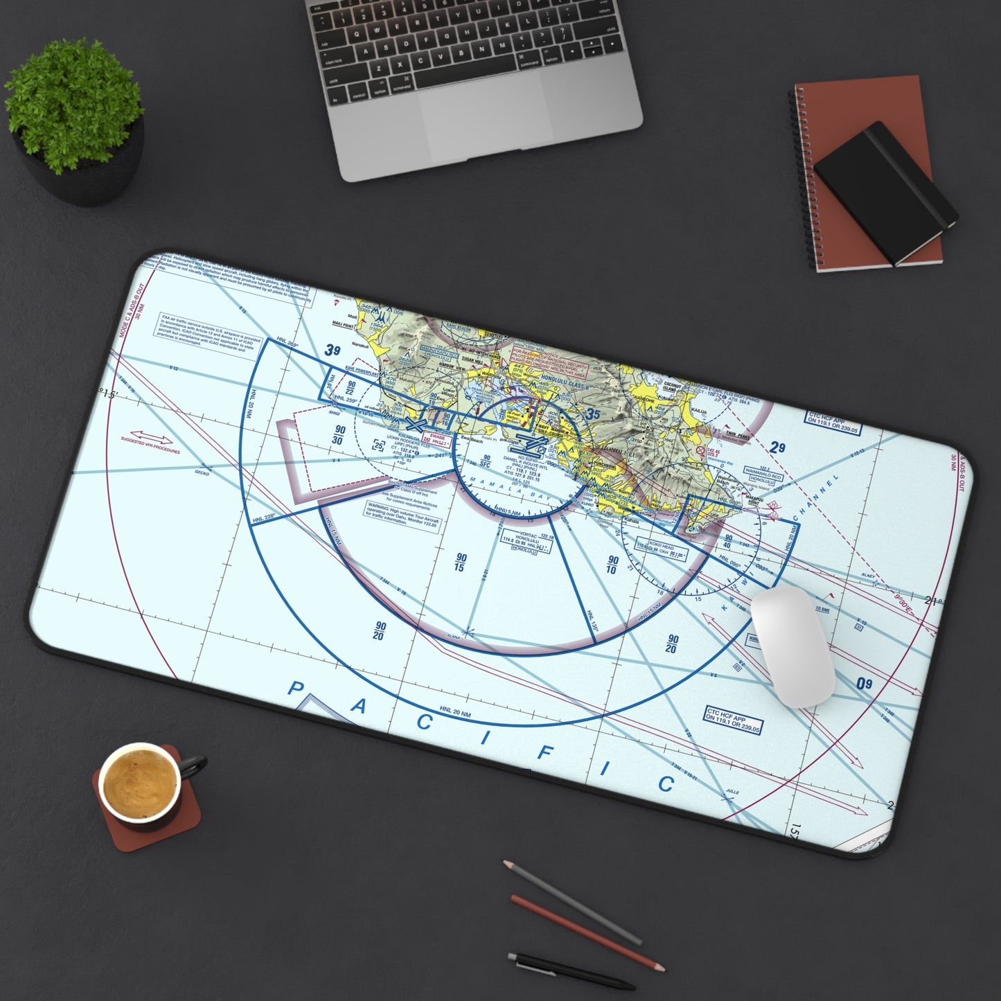 Honolulu Airport Sectional Chart desk mat