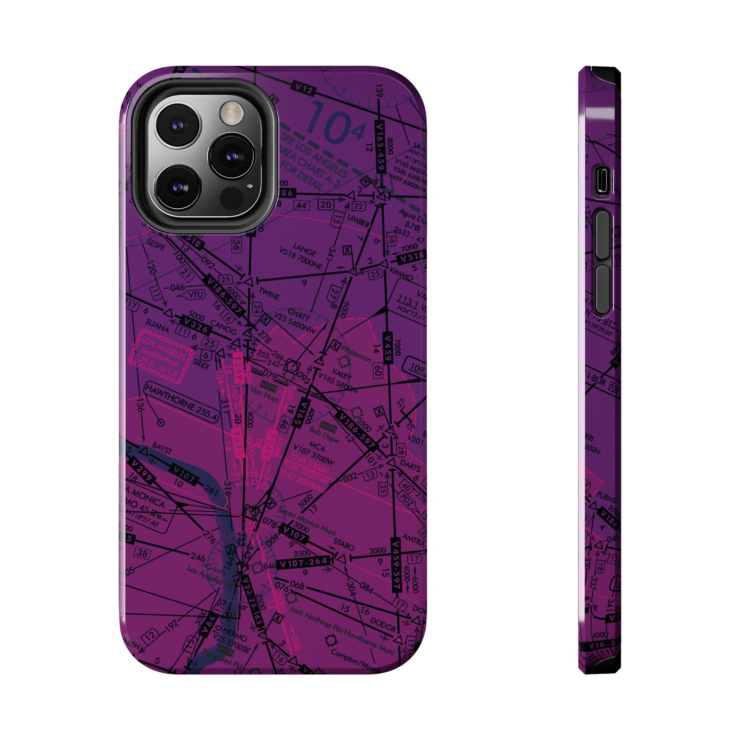 Enroute Low Altitude Chart (ELUS3) tough phone cases (purple)