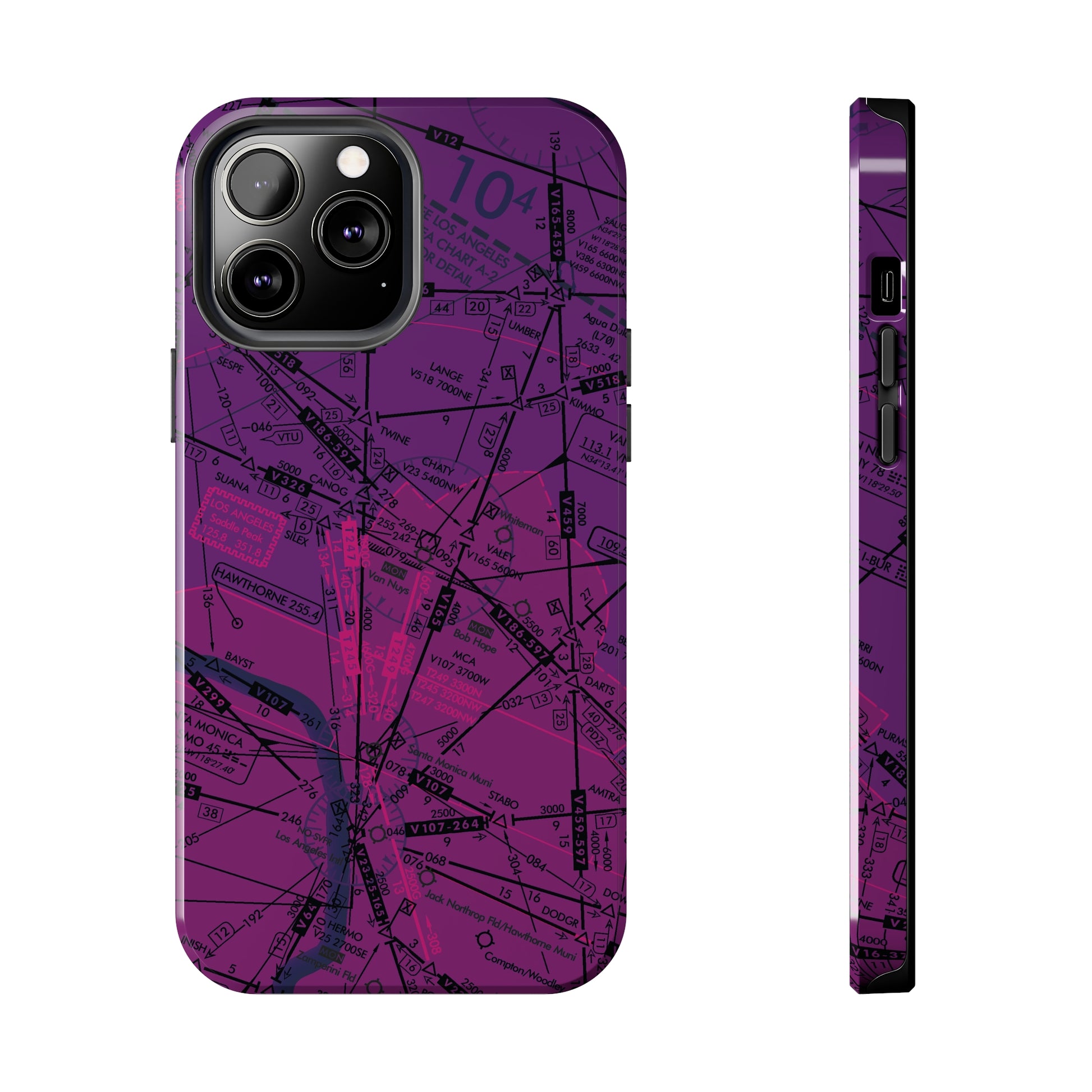 Enroute Low Altitude Chart (ELUS3) tough phone cases (purple)