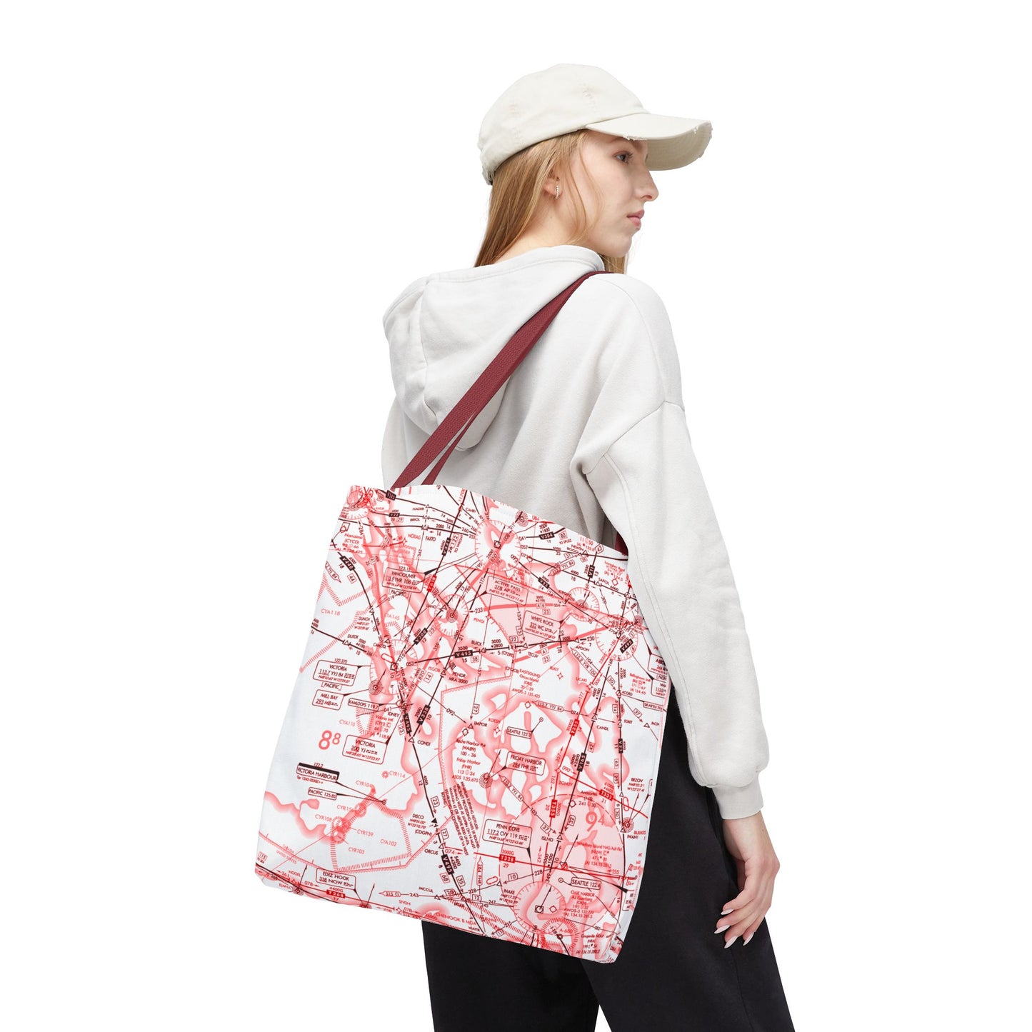 Enroute Low Altitude Chart tote bag (ELUS1/red&white)