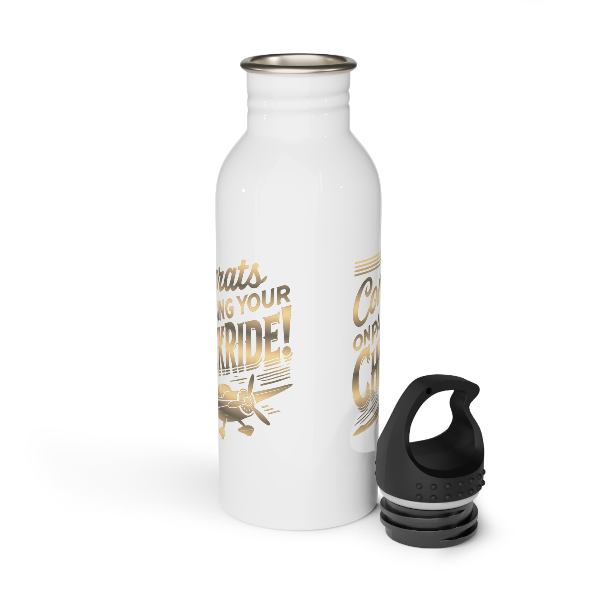 Congrats on passing your checkride! 20 oz. stainless steel water bottle (v1. gold)