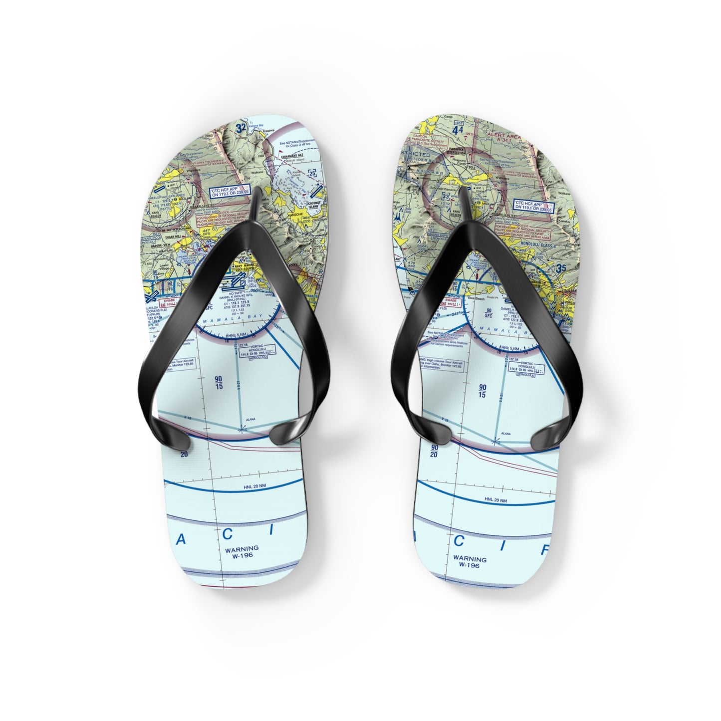 Aeronautical Chart Flip-Flops (PHNL Flyway Chart)