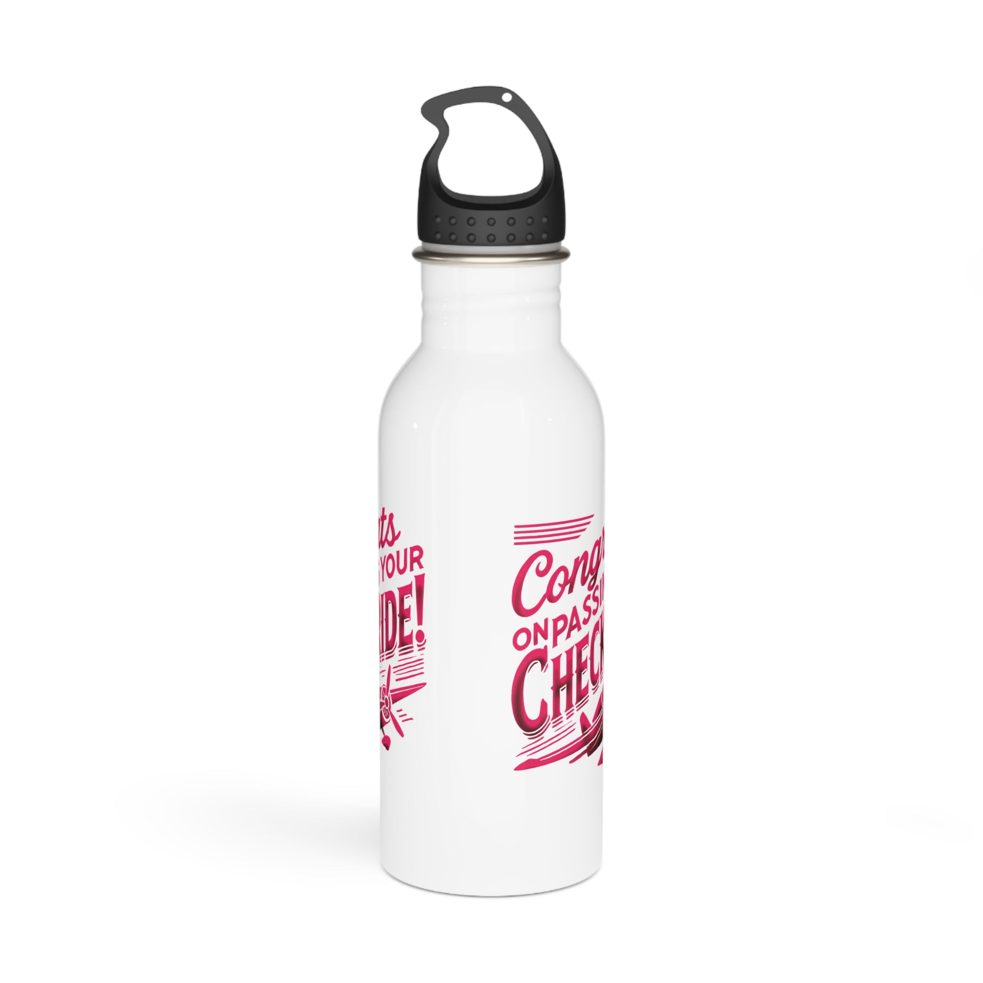 Congrats on passing your checkride! 20 oz. stainless steel water bottle (v1. pink)