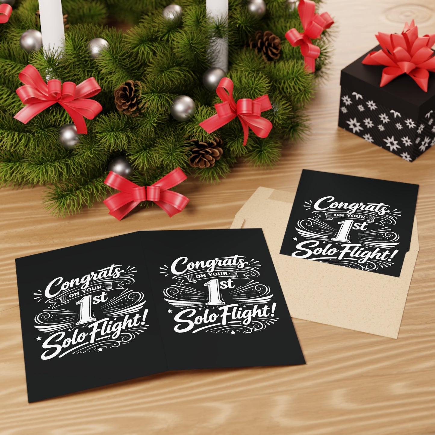 Congrats on your 1st Solo Flight! pack of 10 postcards (v3. white)