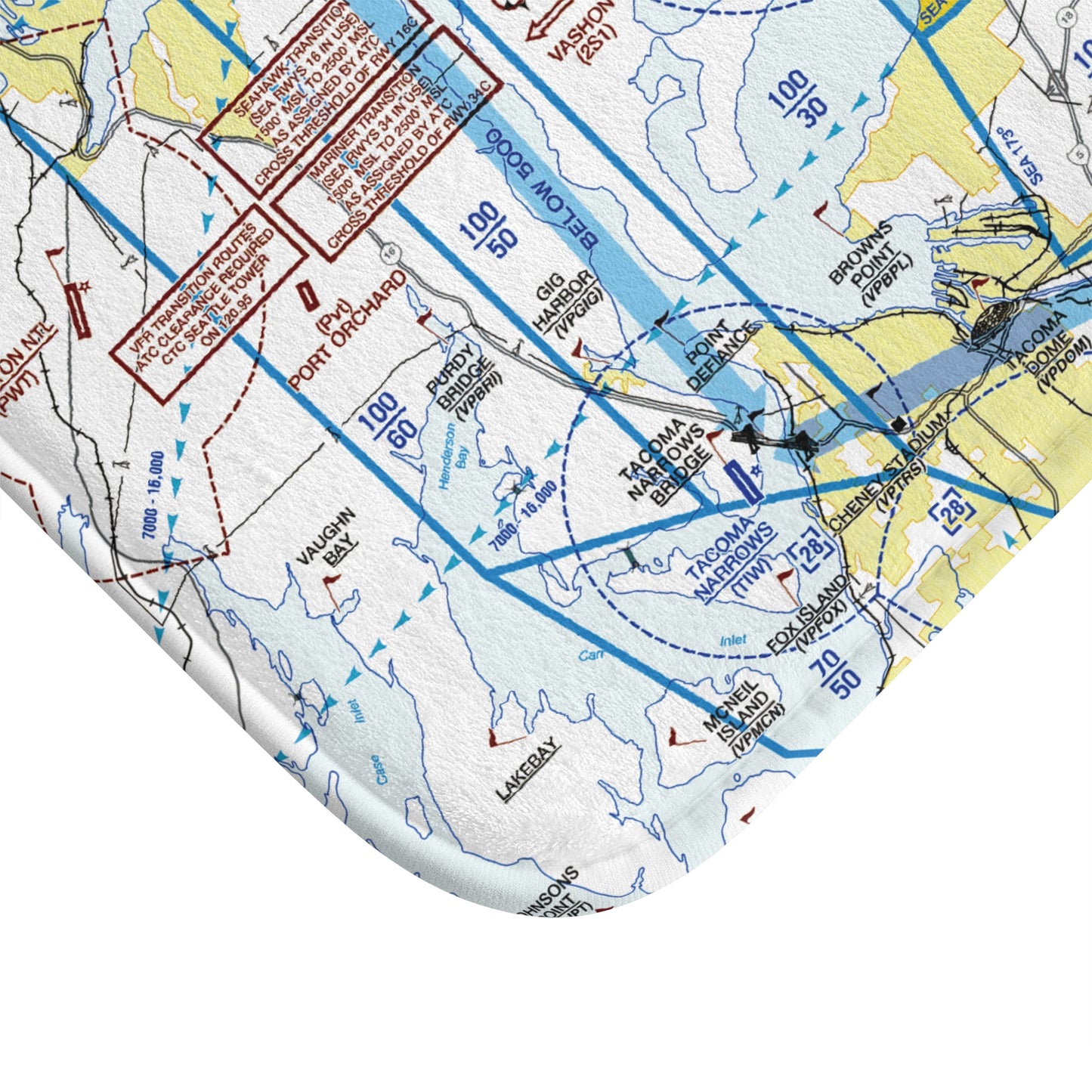 Seattle Flyway Chart bath mat