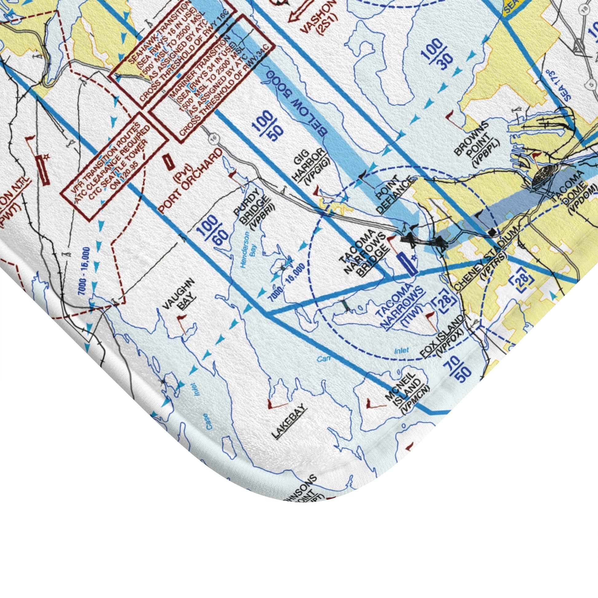 Seattle Flyway Chart bath mat