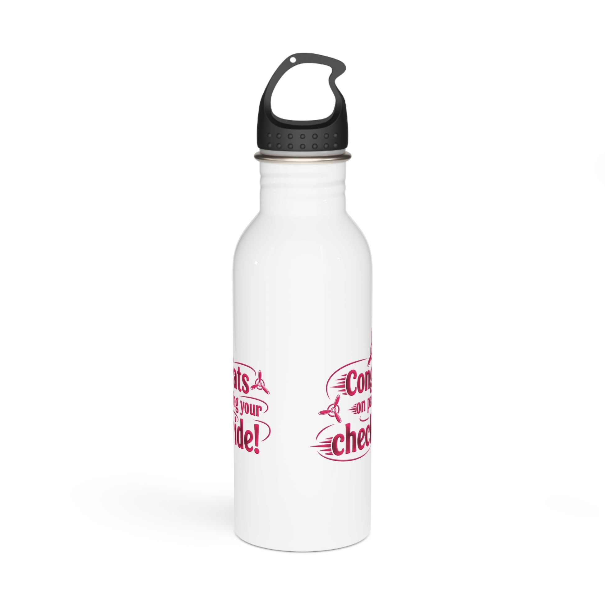 Congrats on passing your checkride! 20 oz. stainless steel water bottle (v3. pink)