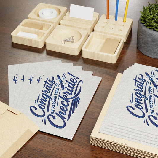 Congrats on passing your checkride! pack of 10 postcards (v4. blue)