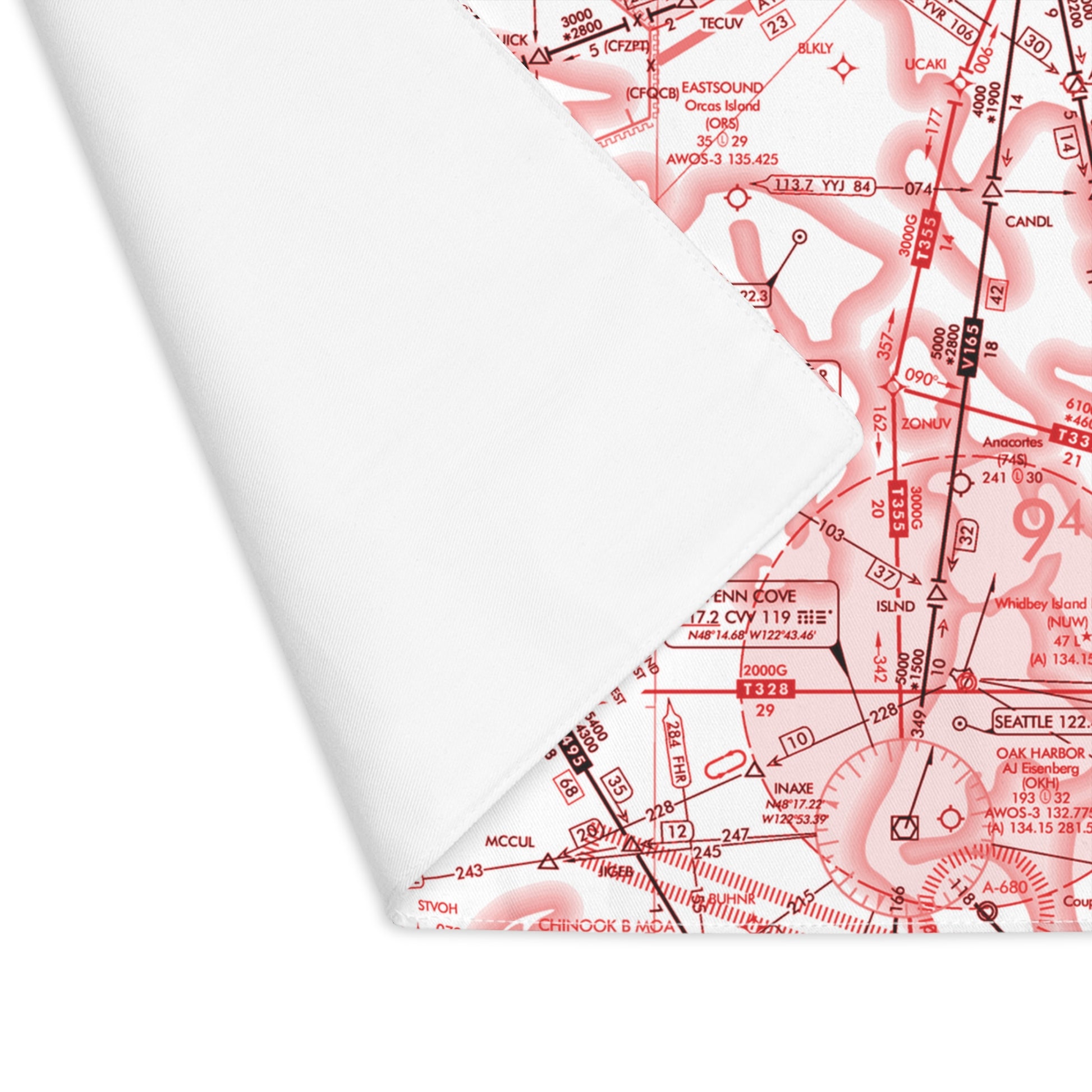 Enroute Low Altitude Chart (ELUS1) kitchen placemat (red&white)