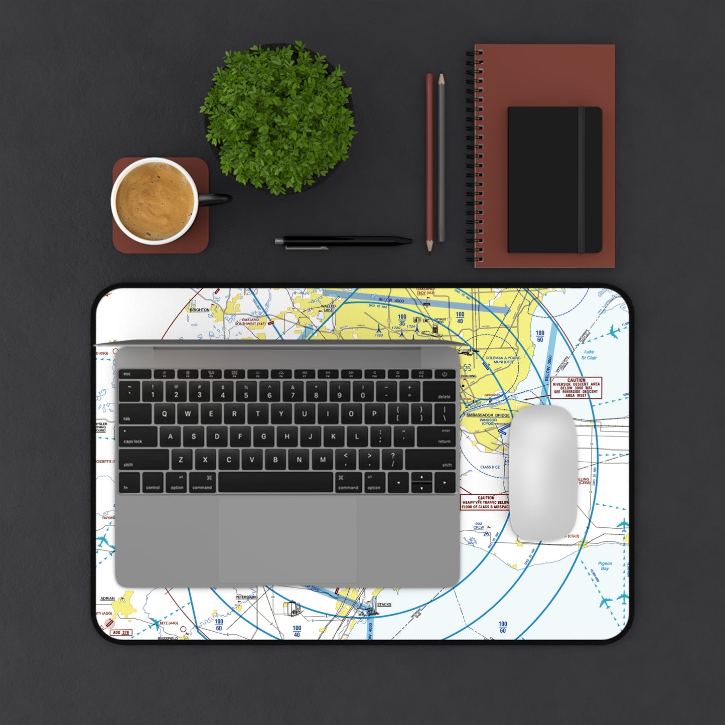 Detroit Flyway Chart desk mat